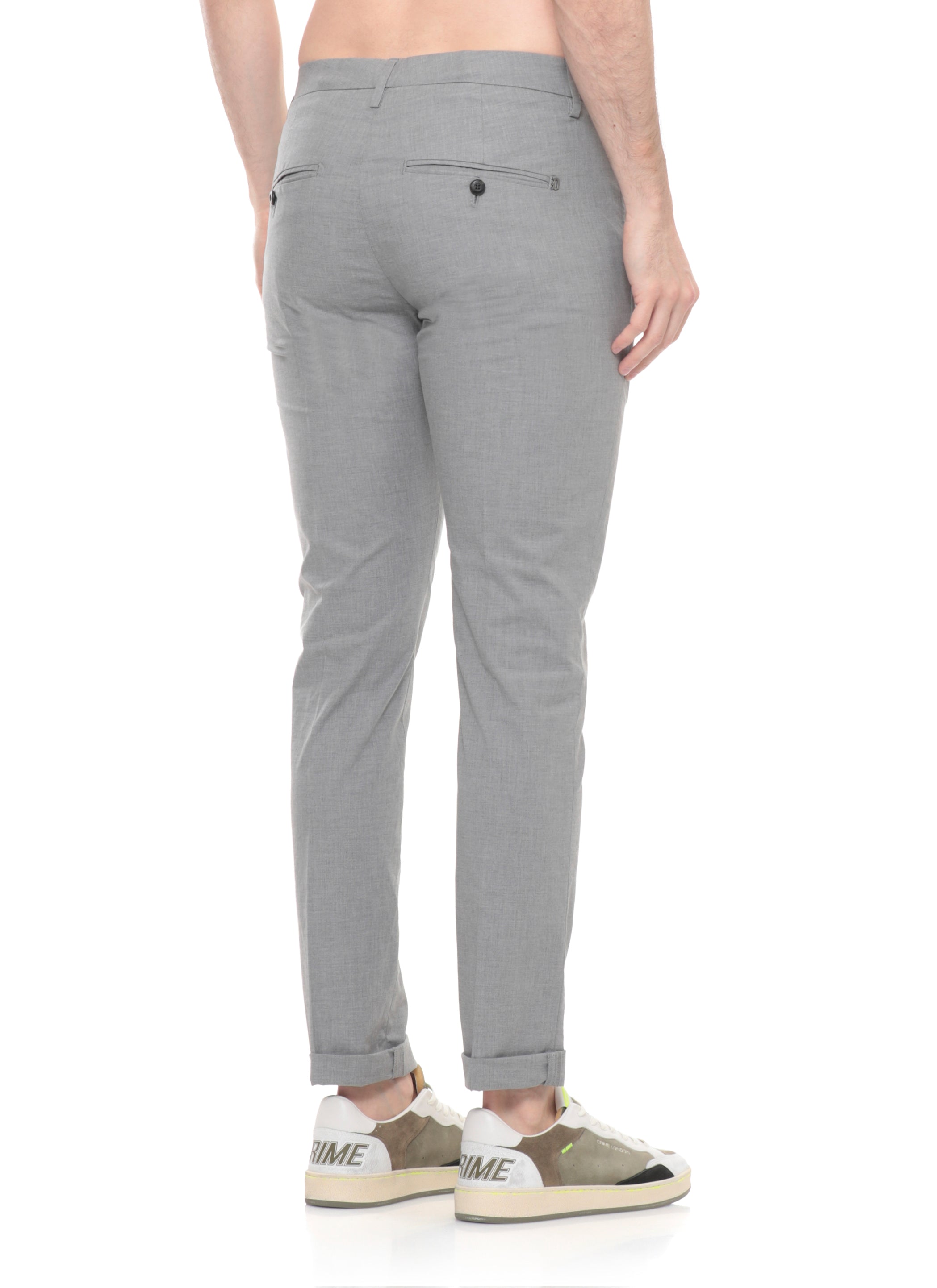 Dondup Trousers Grey Cotton Elastane