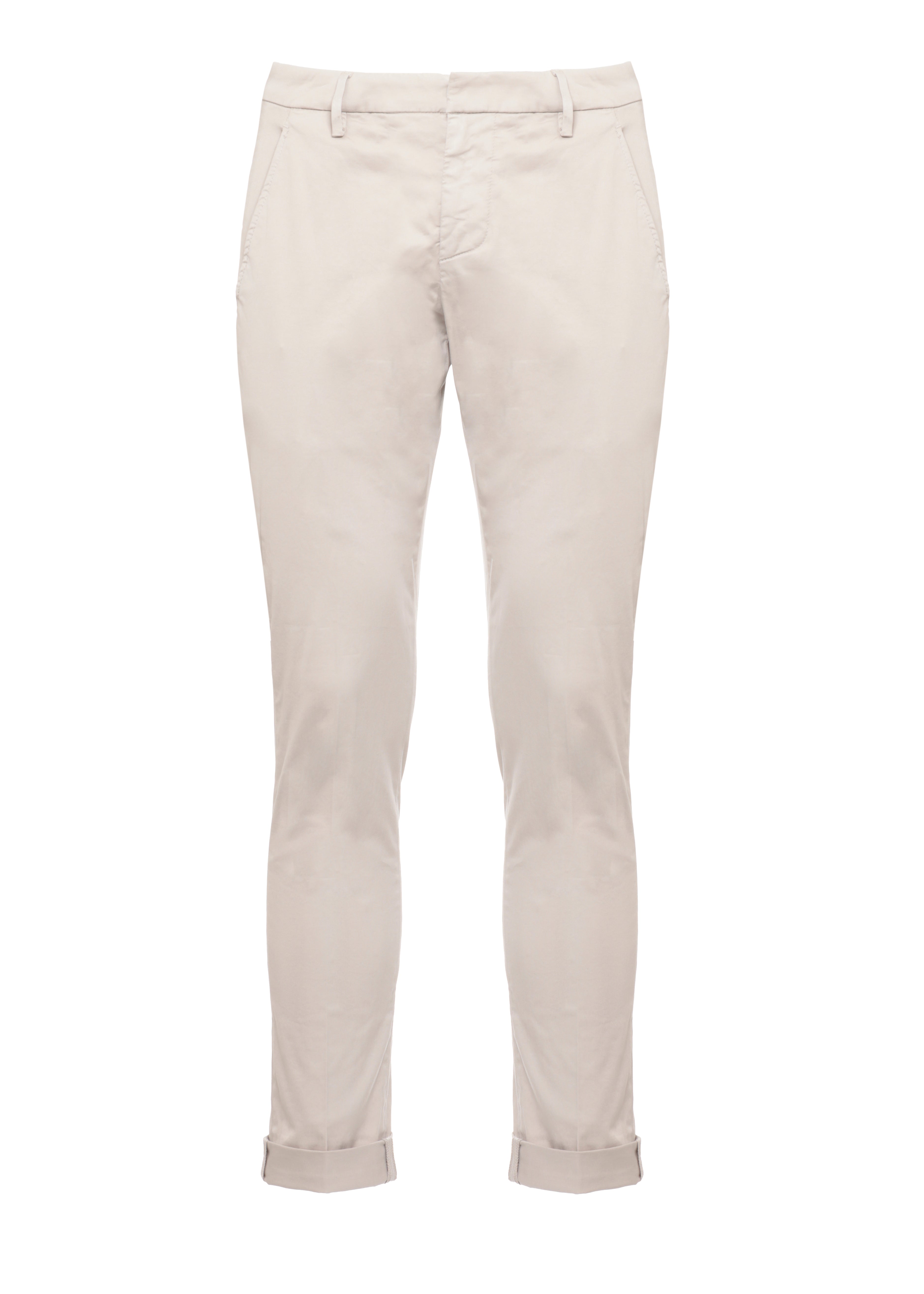 Dondup Trousers Ivory Cotton Elastane