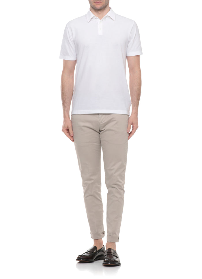 Dondup Trousers Ivory Cotton Elastane