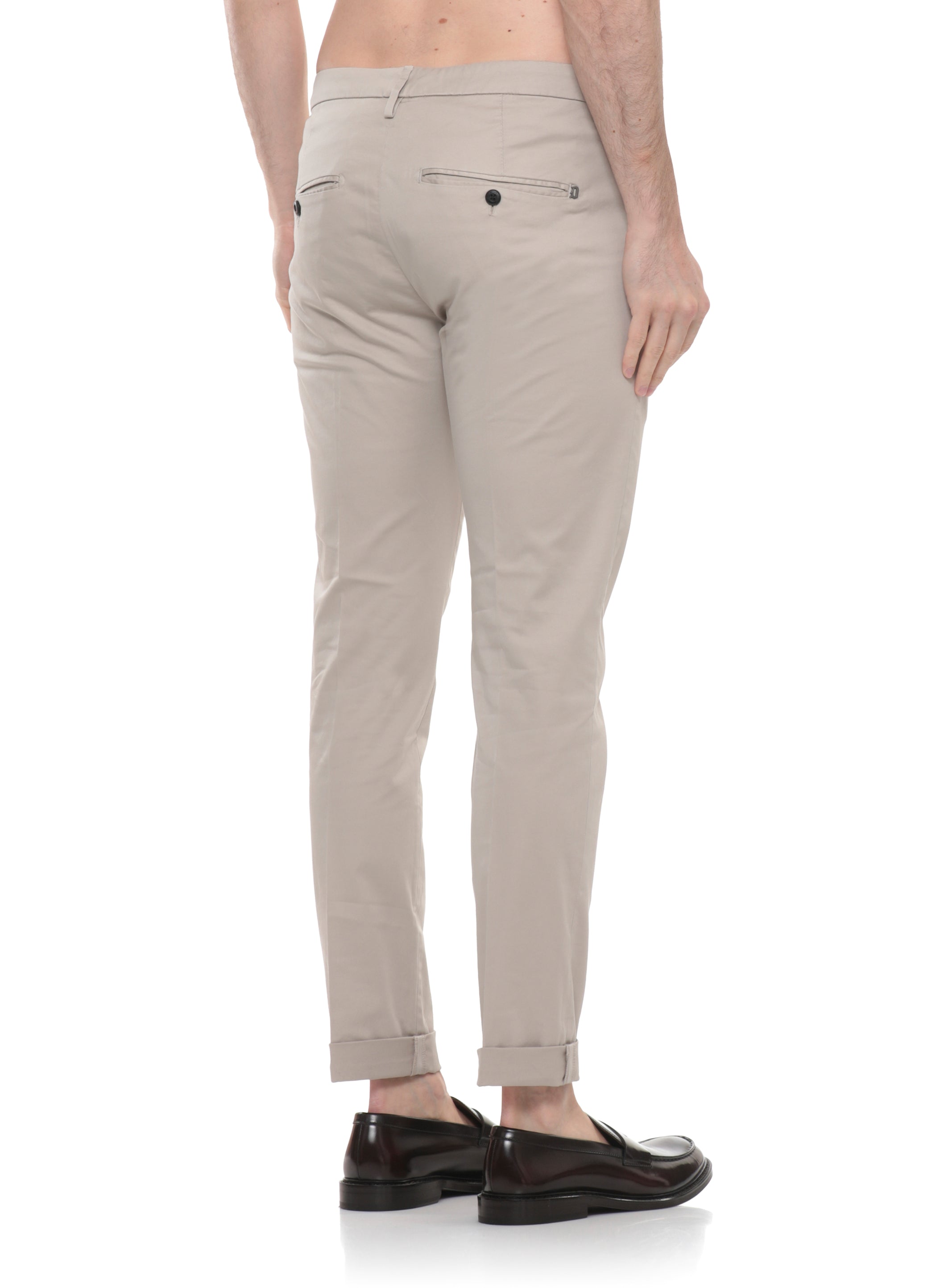 Dondup Trousers Ivory Cotton Elastane