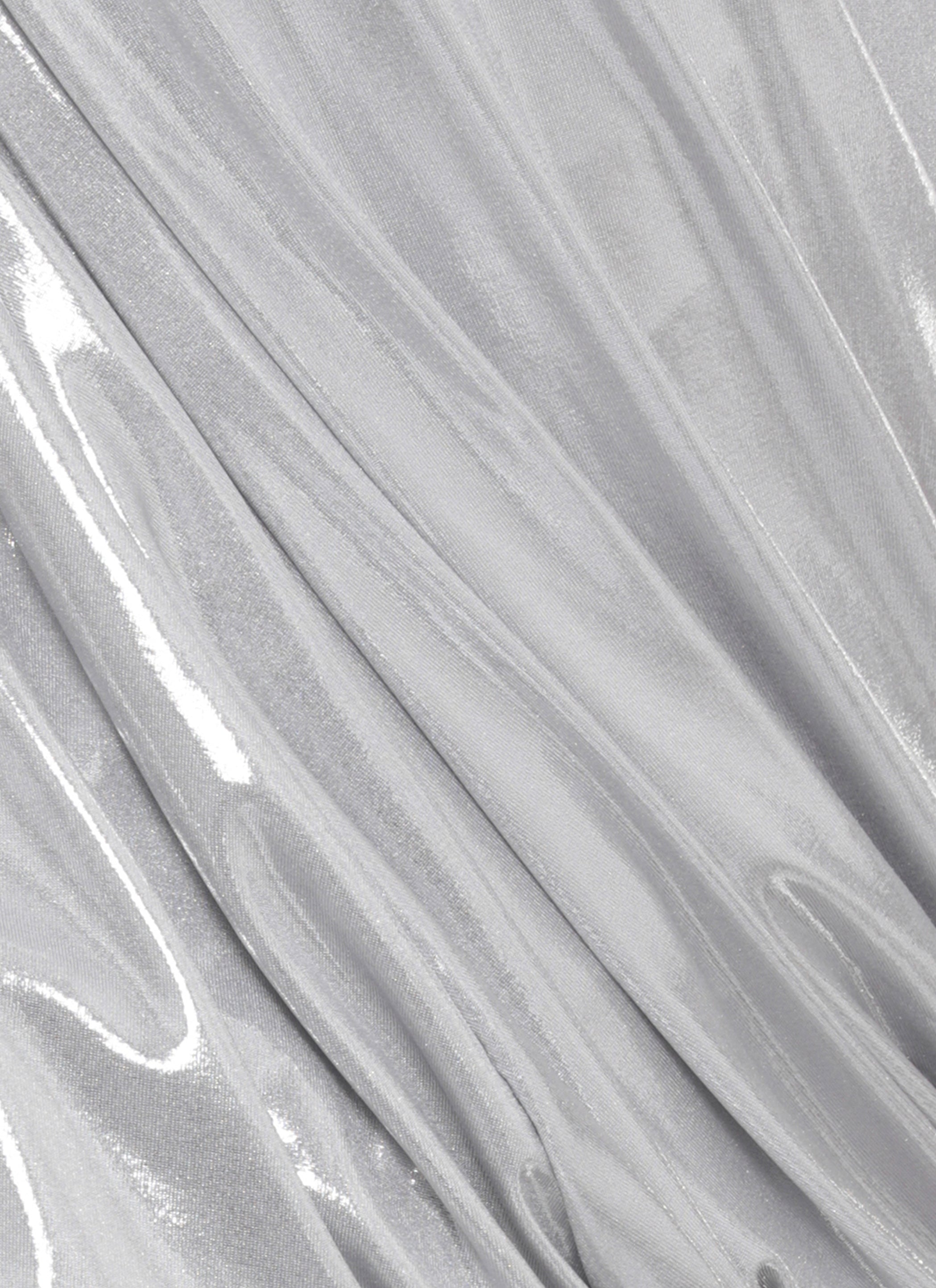 Norma Kamali Top Silver Polyester Elastane