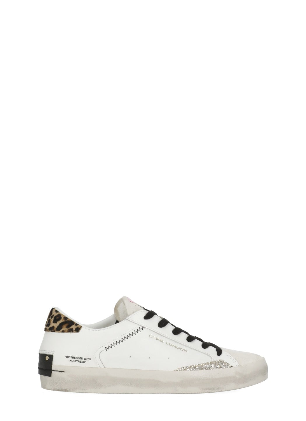 Crime London Sneakers White Cow Leather Sole: Rubber