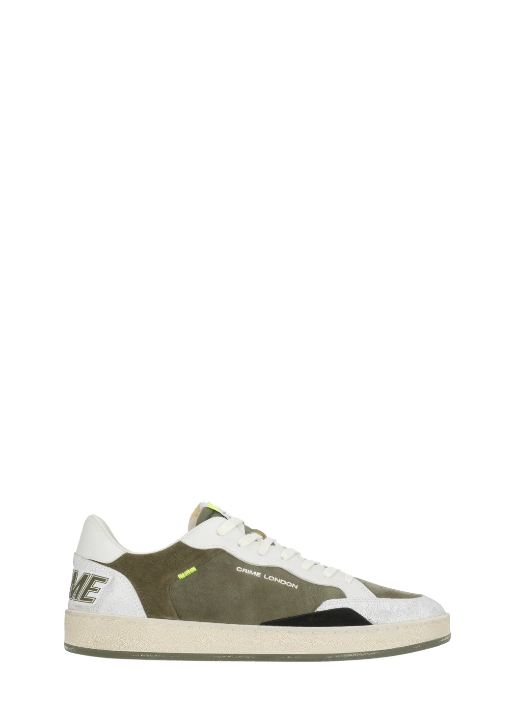 Crime London Sneakers Green Cow Leather Sole: Rubber