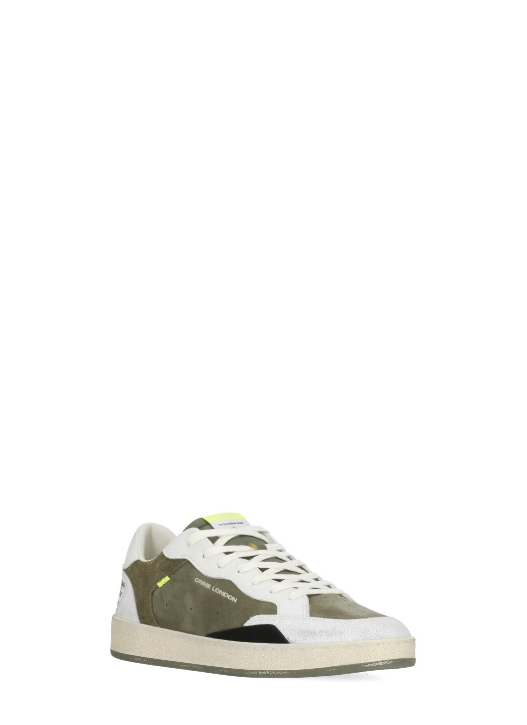 Crime London Sneakers Green Cow Leather Sole: Rubber