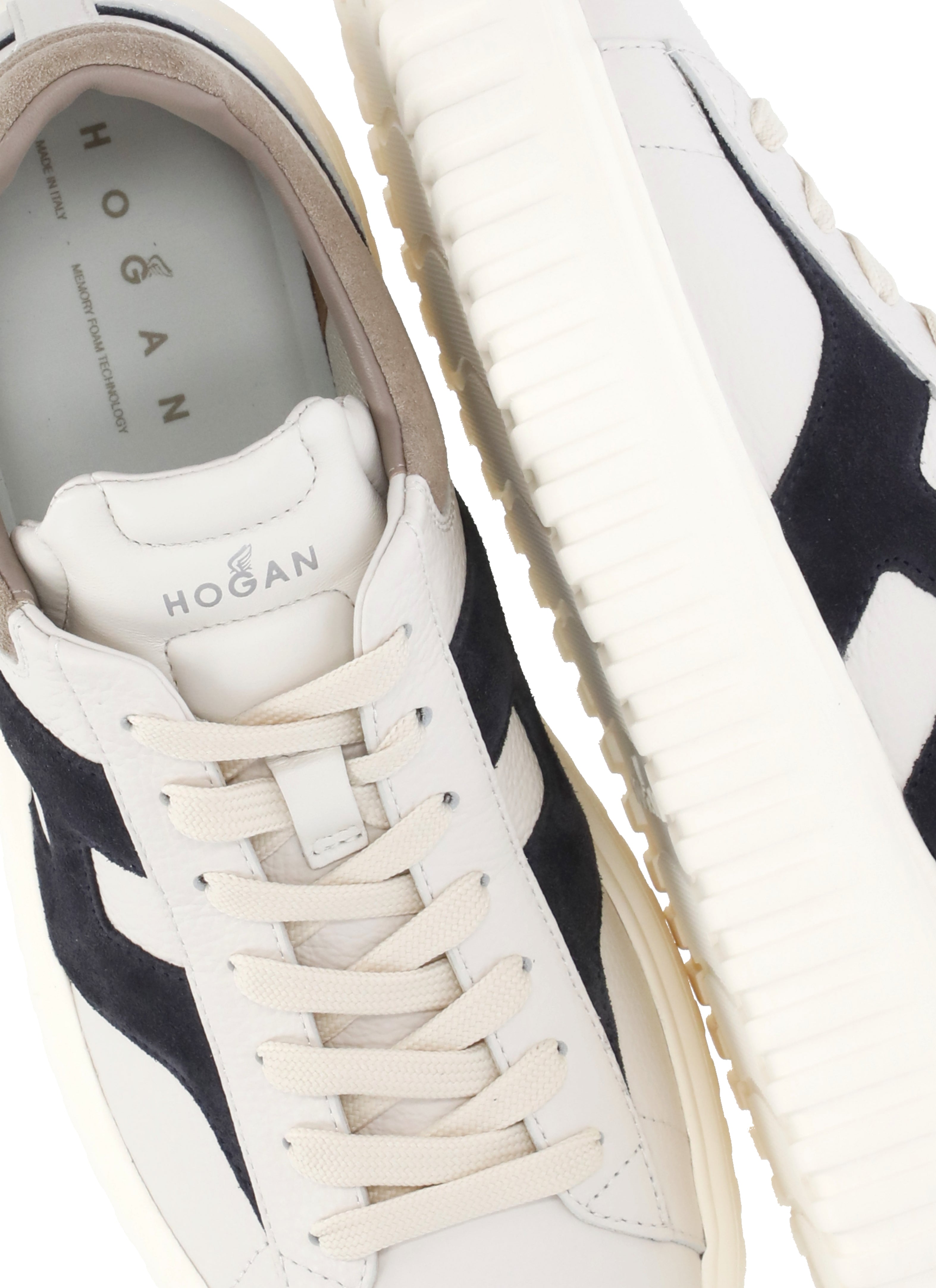 Hogan Sneakers Ivory Cowhide Sole: Rubber