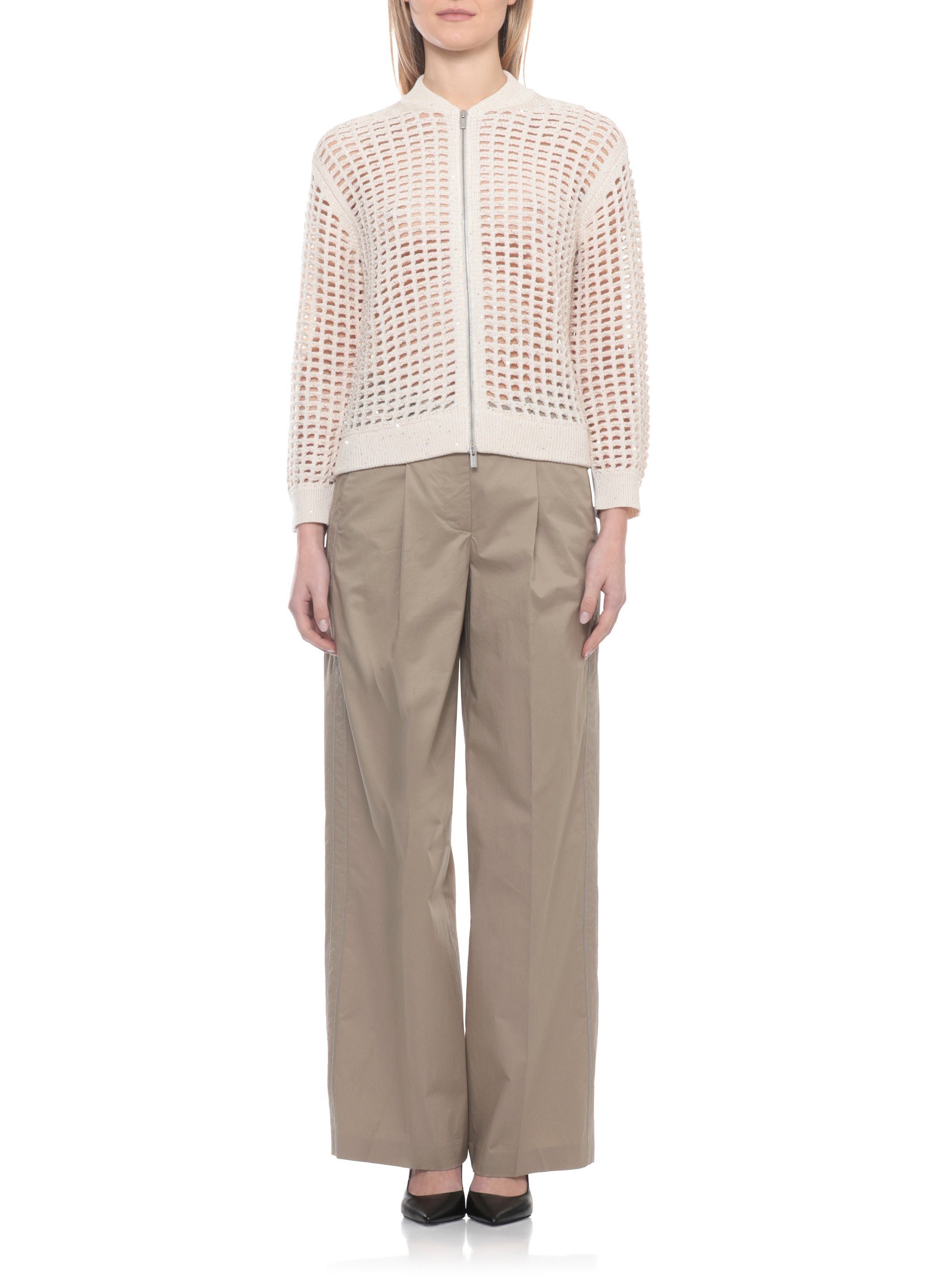 Peserico Sweaters Beige Cotton Polyester