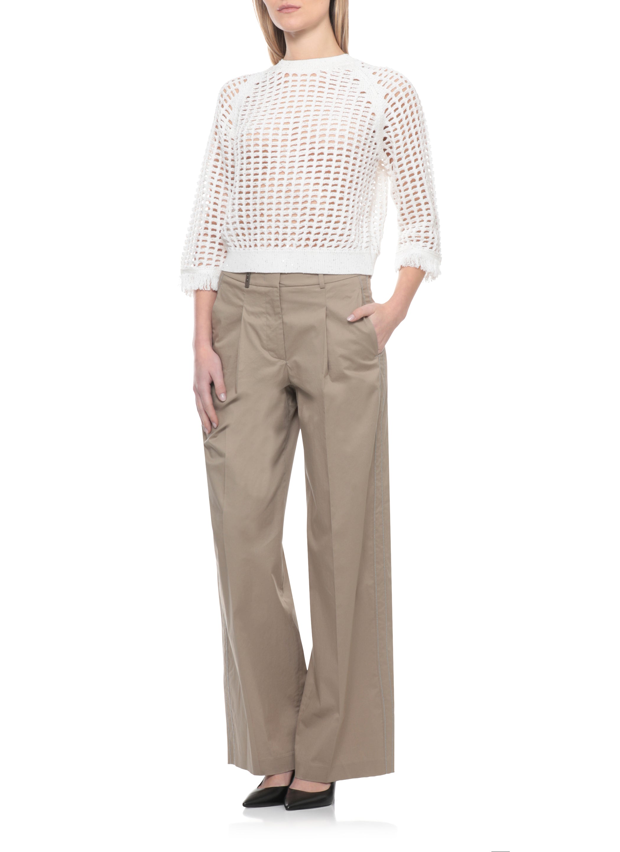 Peserico Sweaters Ivory Cotton Polyester