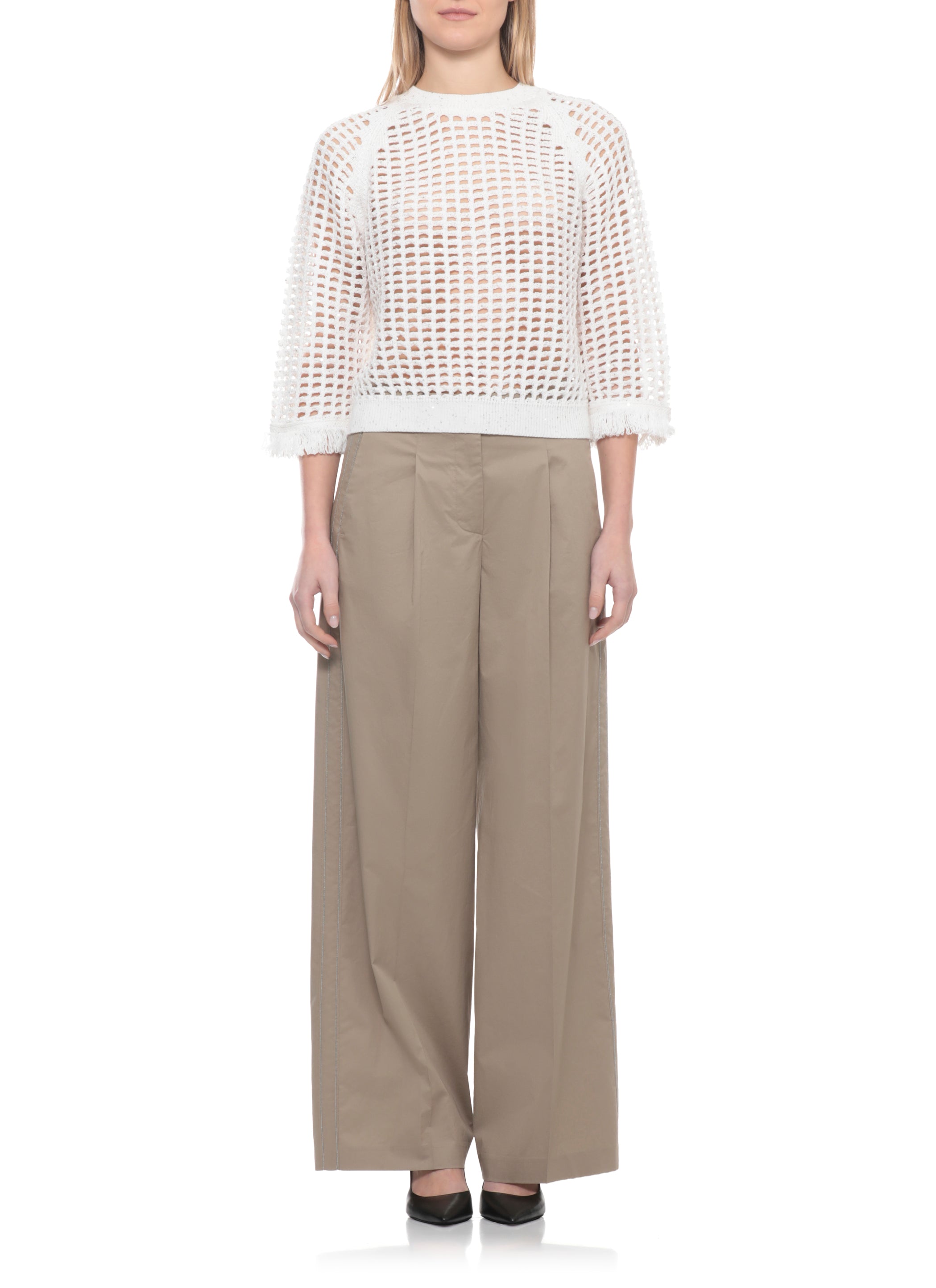 Peserico Sweaters Ivory Cotton Polyester