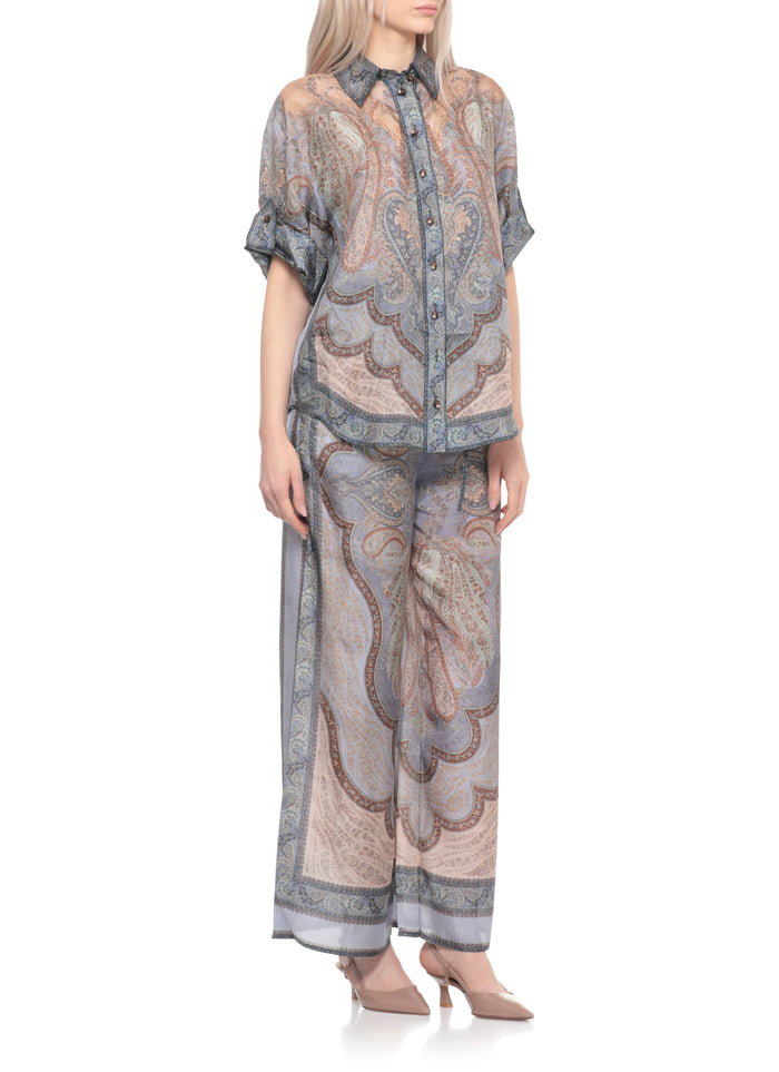 Zimmermann Trousers Purple Silk