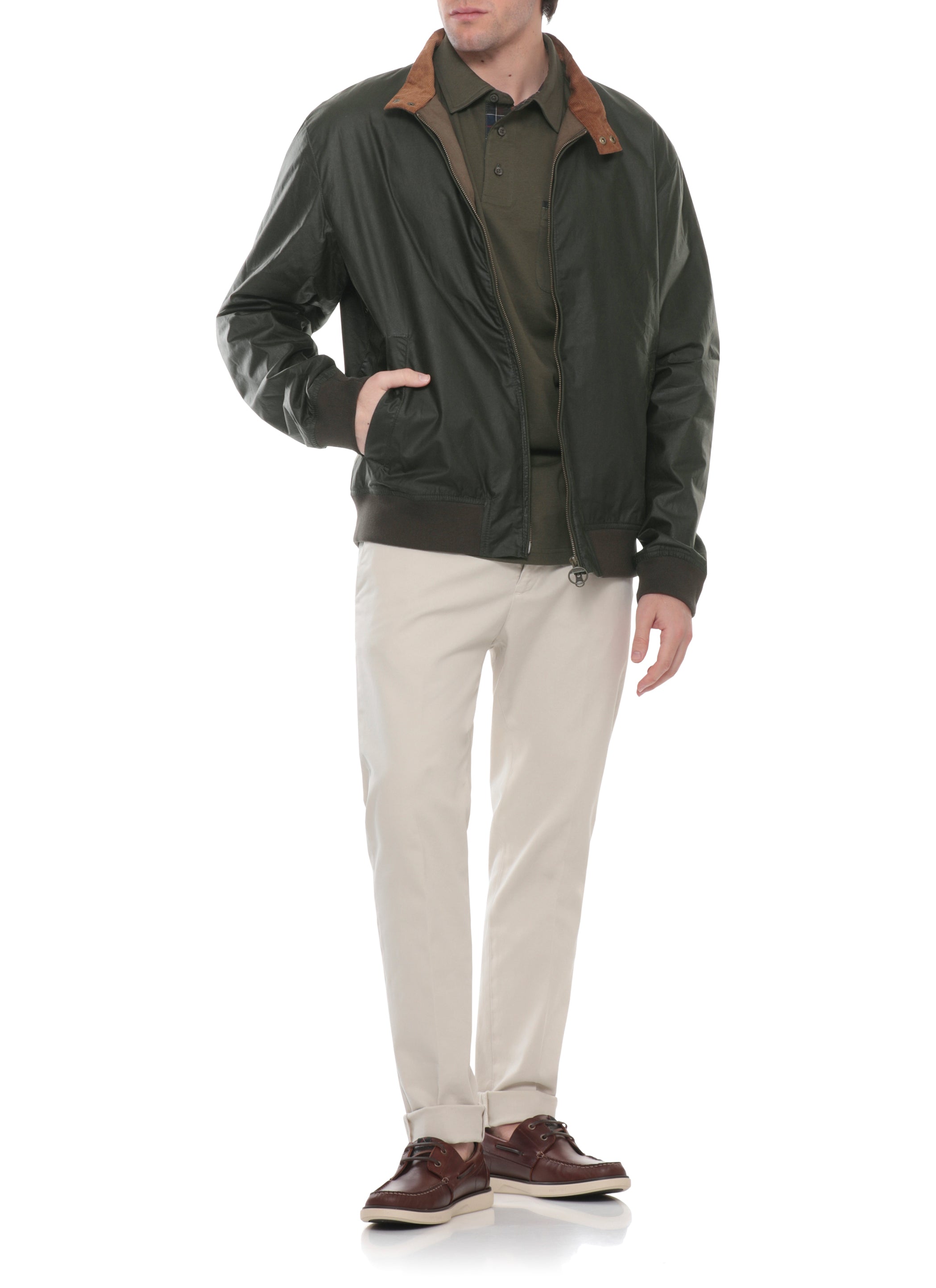 Barbour Coats Green Cotton
