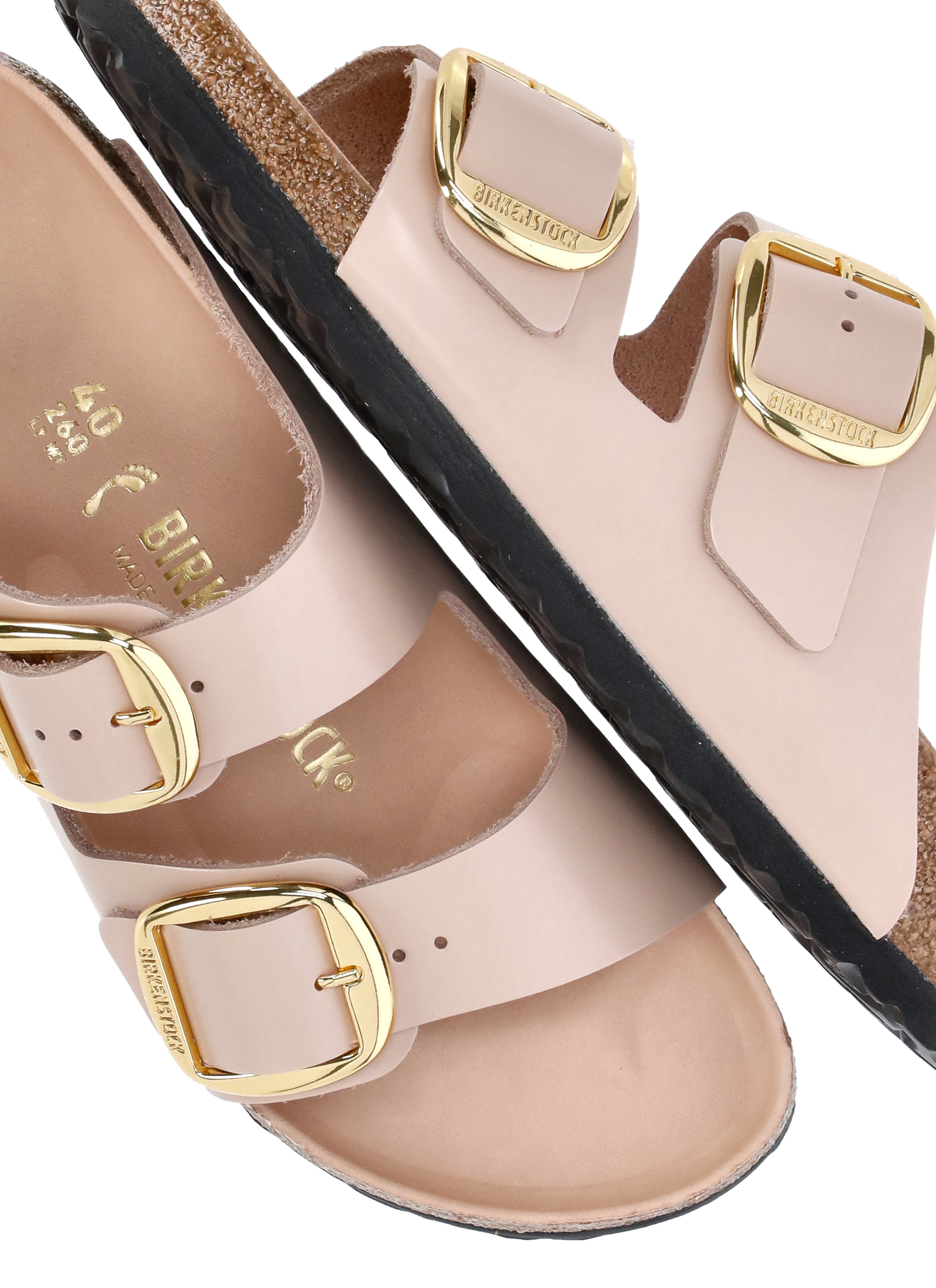 Birkenstock Sandals Pink Cow Leather Sole: Rubber