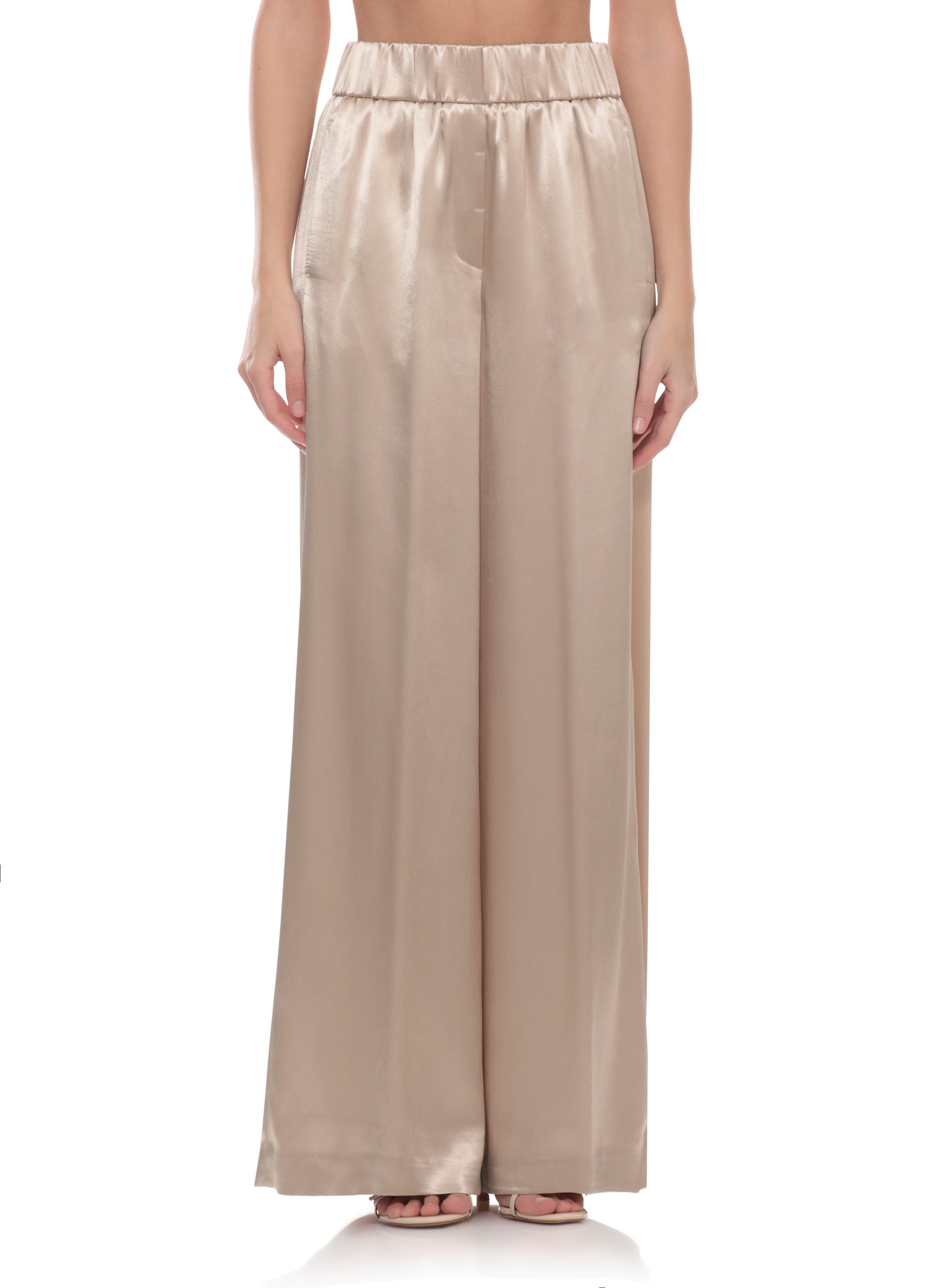 PESERICO AUREA Trousers Golden Viscose Lining: Acetate Cupro