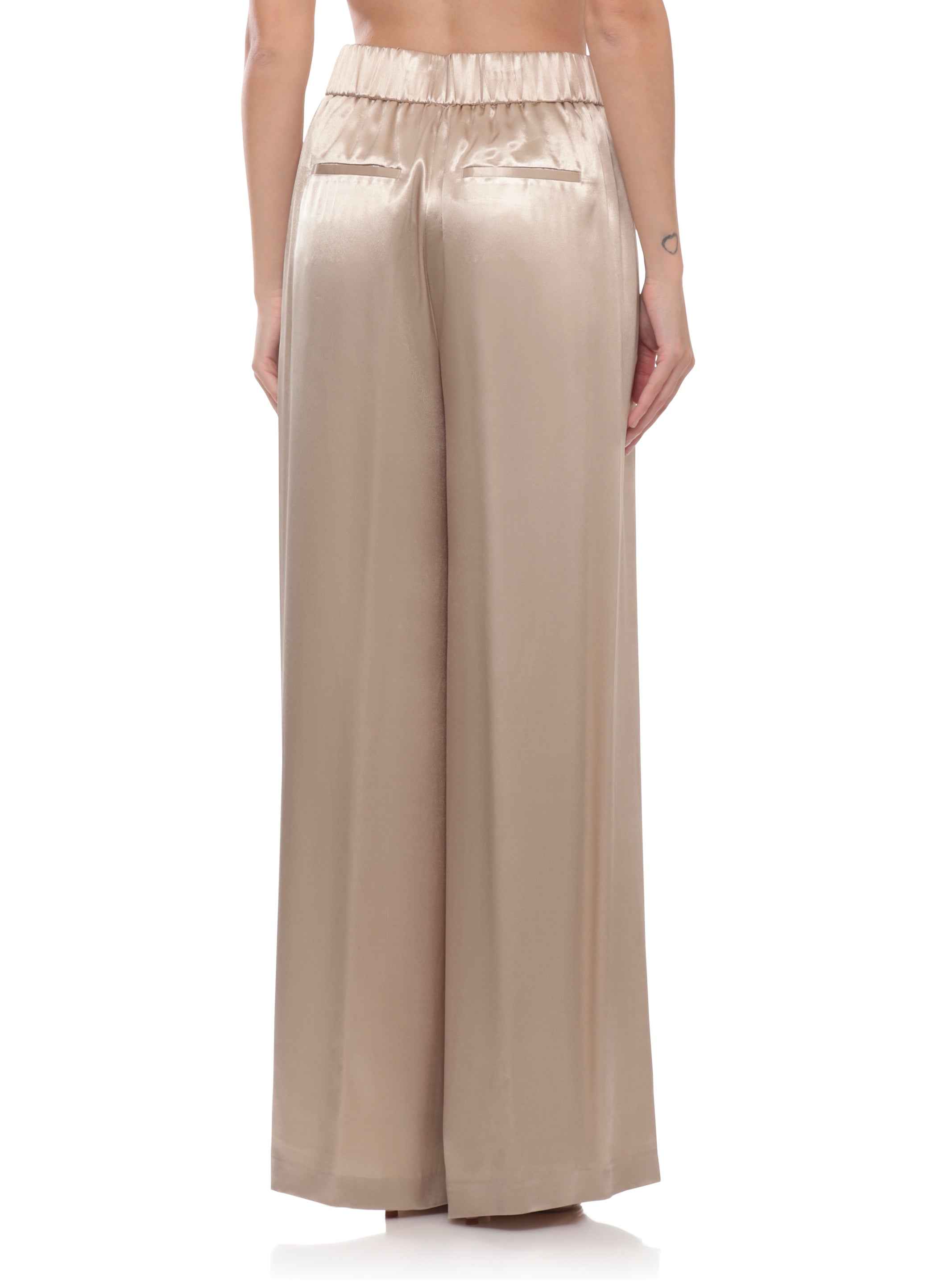 PESERICO AUREA Trousers Golden Viscose Lining: Acetate Cupro