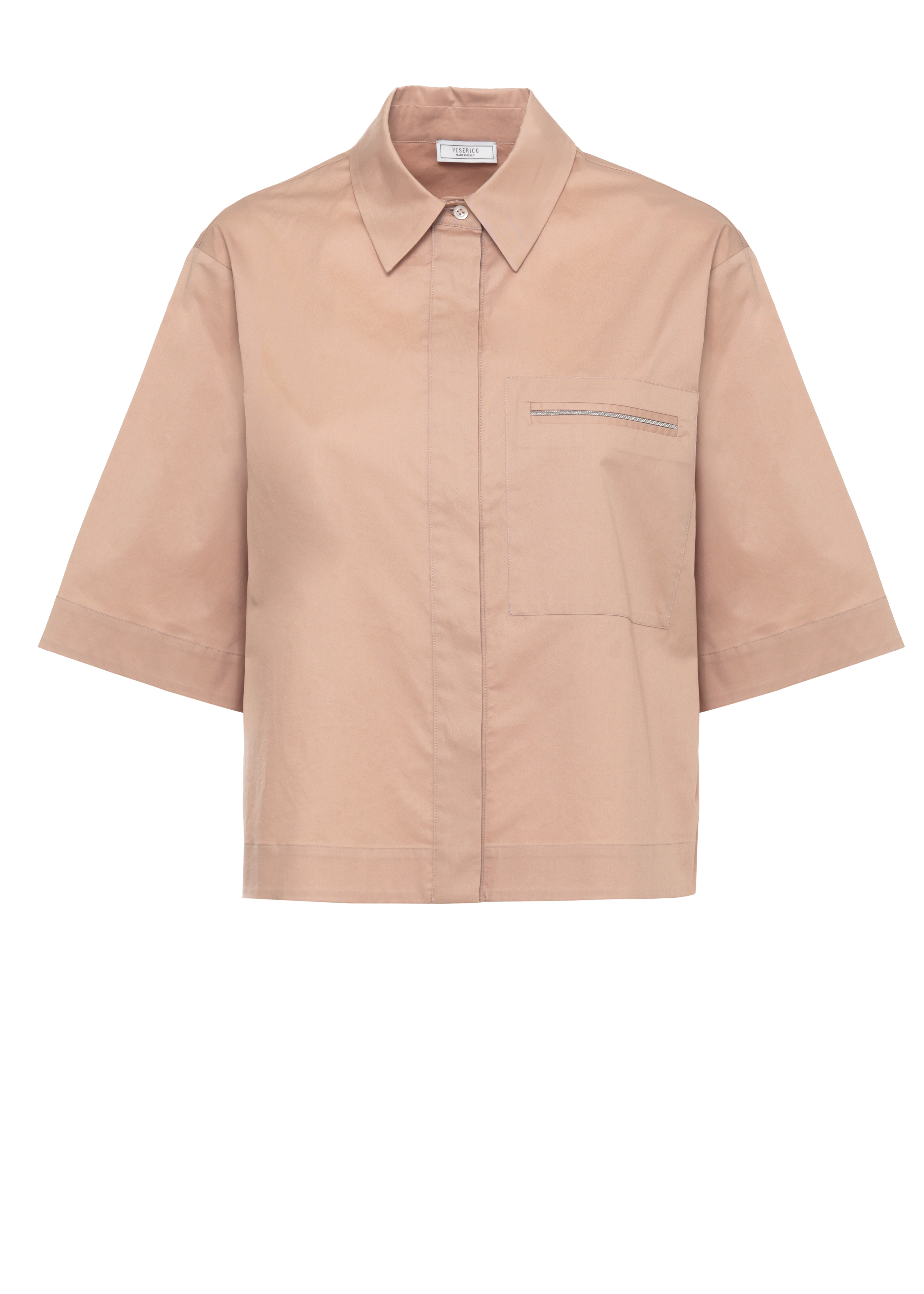 Peserico Shirts Brown Cotton Elastane