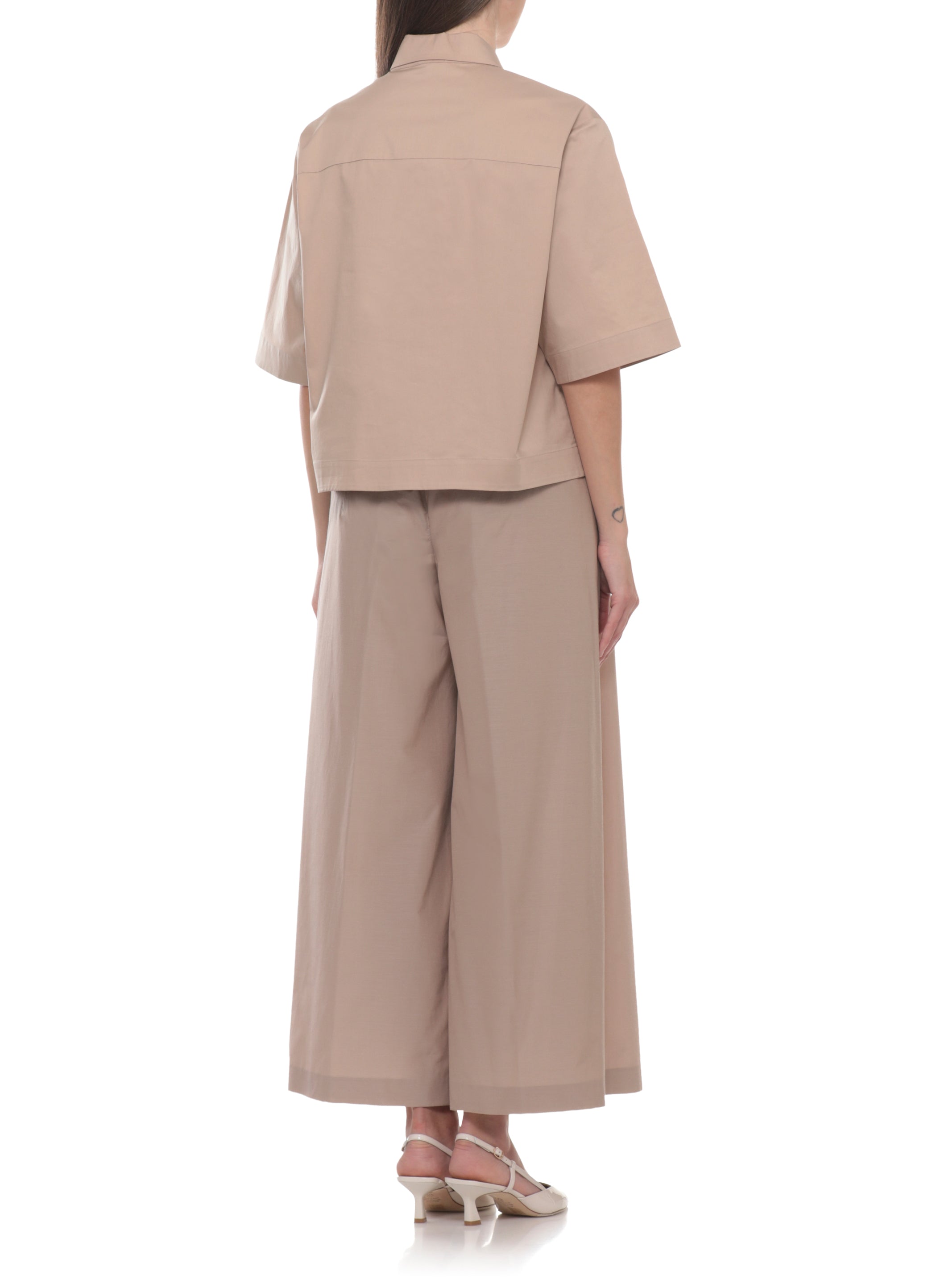 Peserico Shirts Brown Cotton Elastane