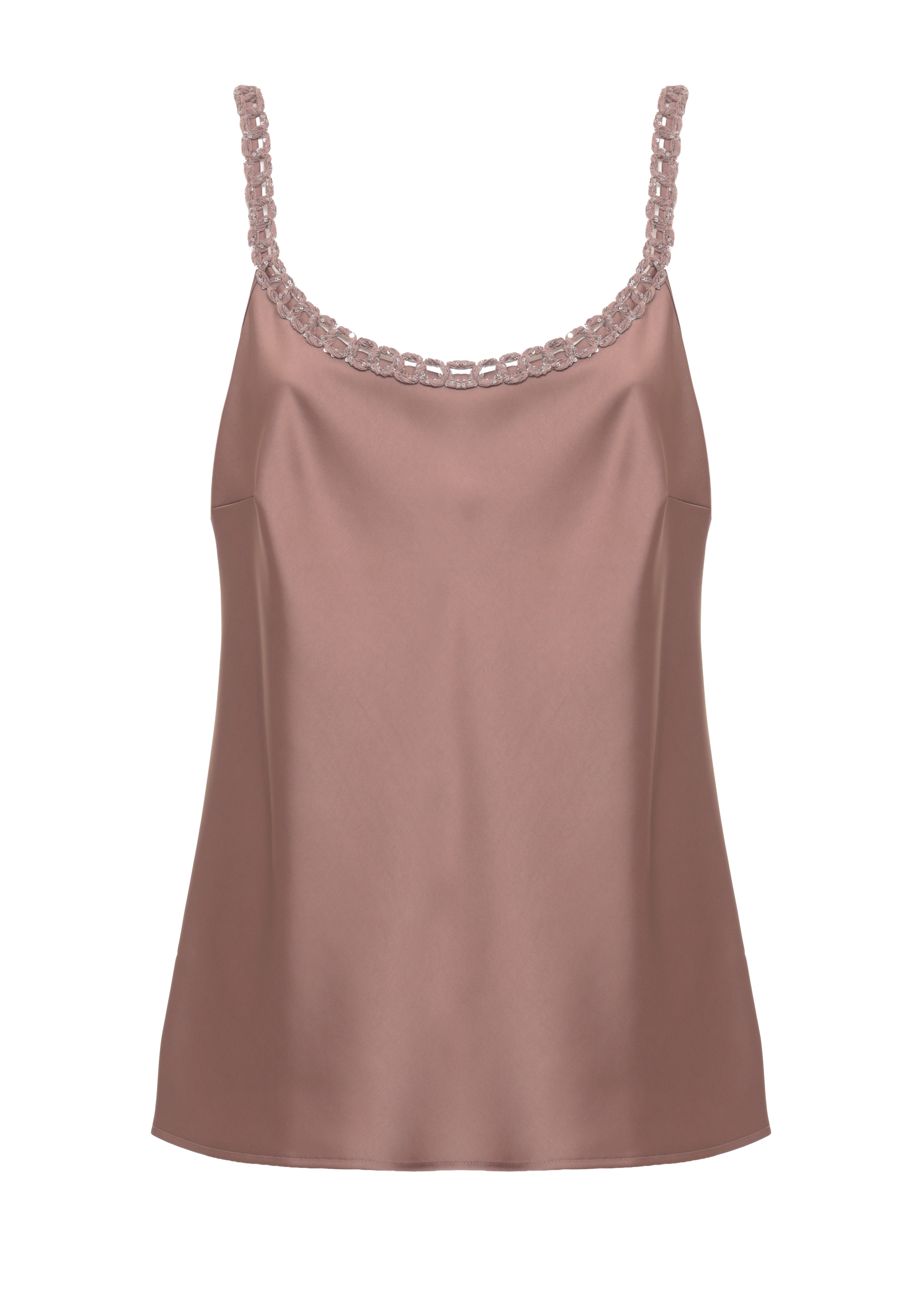 D.EXTERIOR Top Brown Polyester