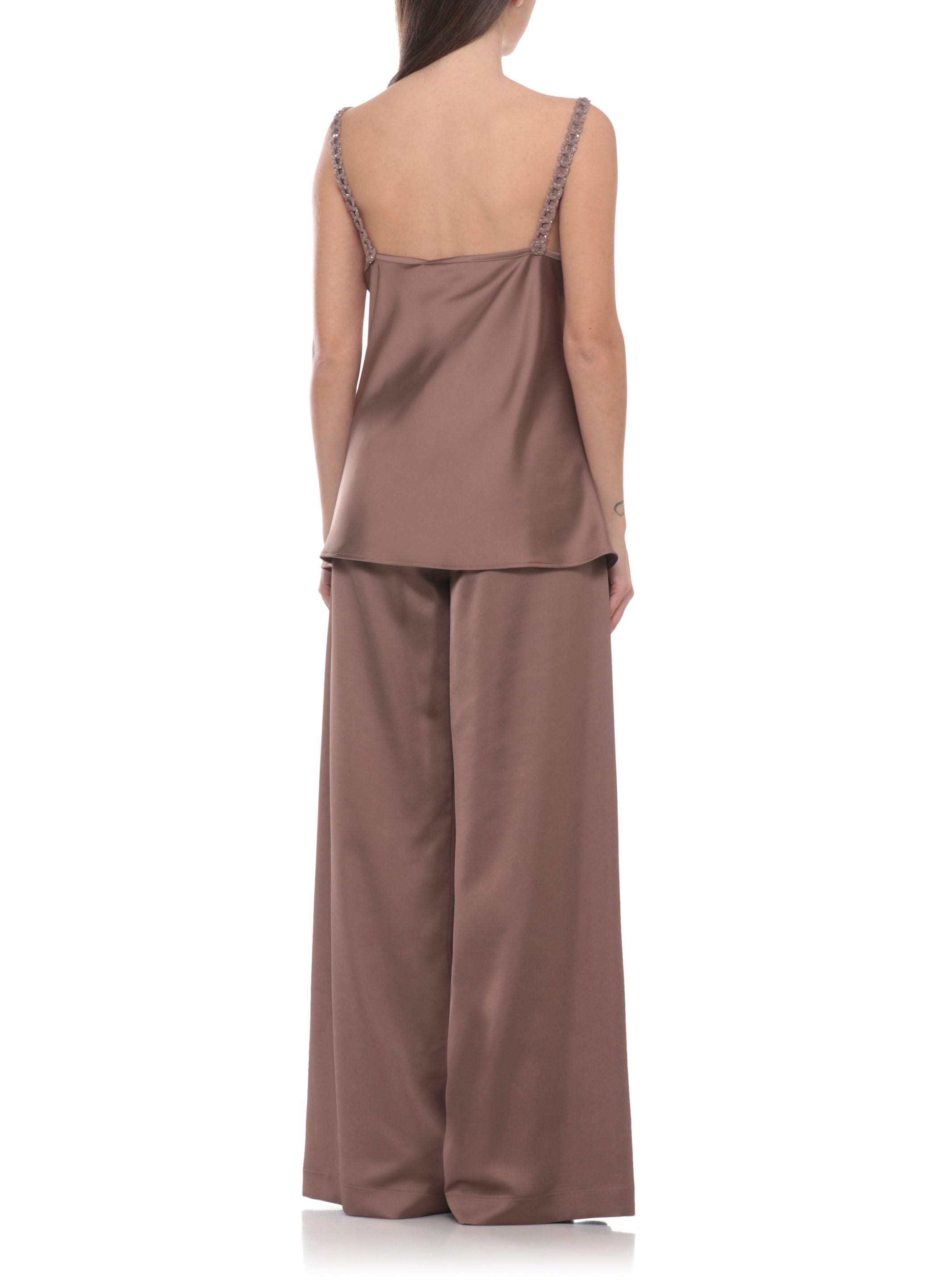 D.EXTERIOR Top Brown Polyester