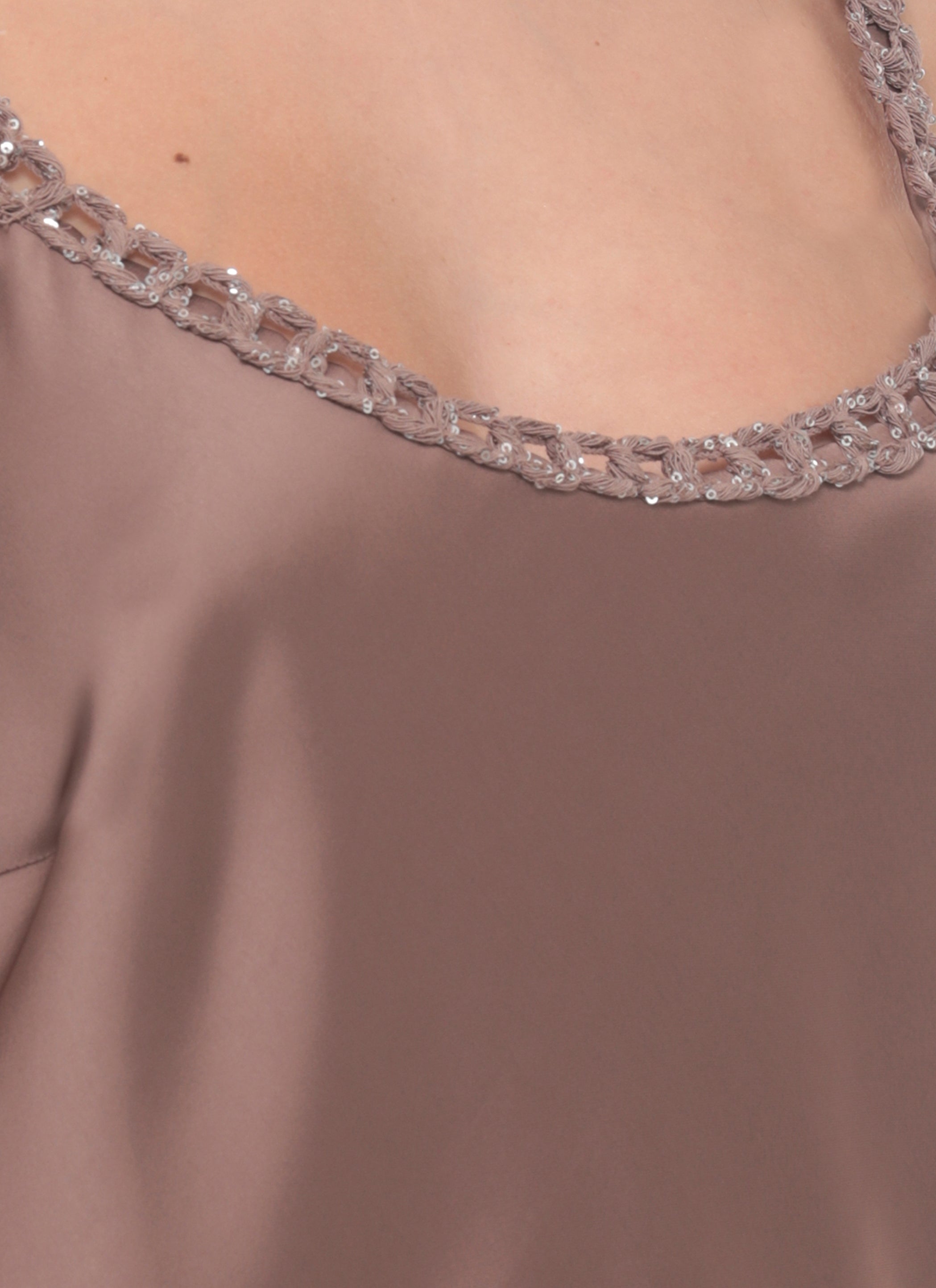 D.EXTERIOR Top Brown Polyester