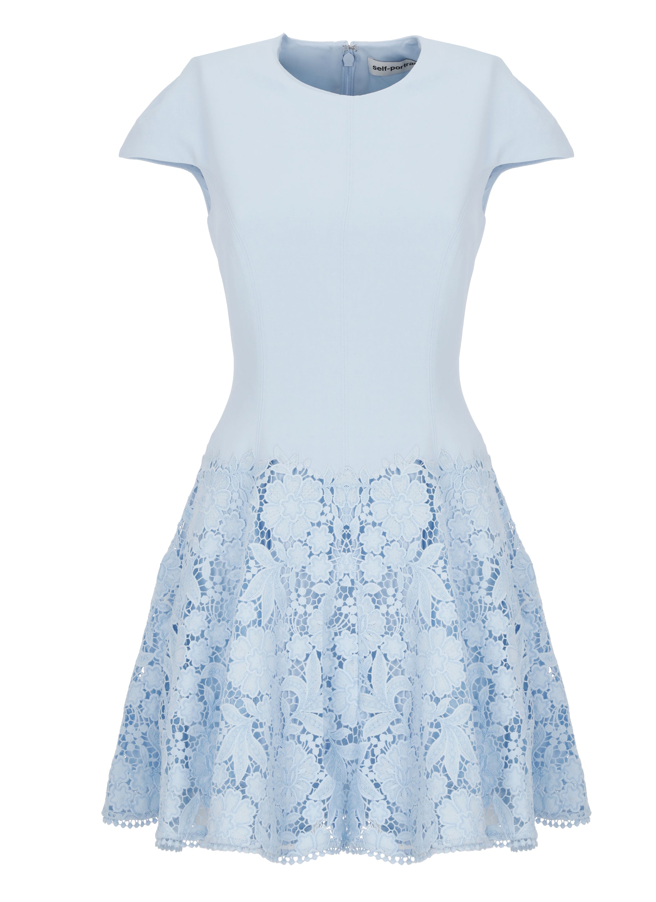SELF PORTRAIT Dresses Light Blue Polyester Fabric 2:polyamide