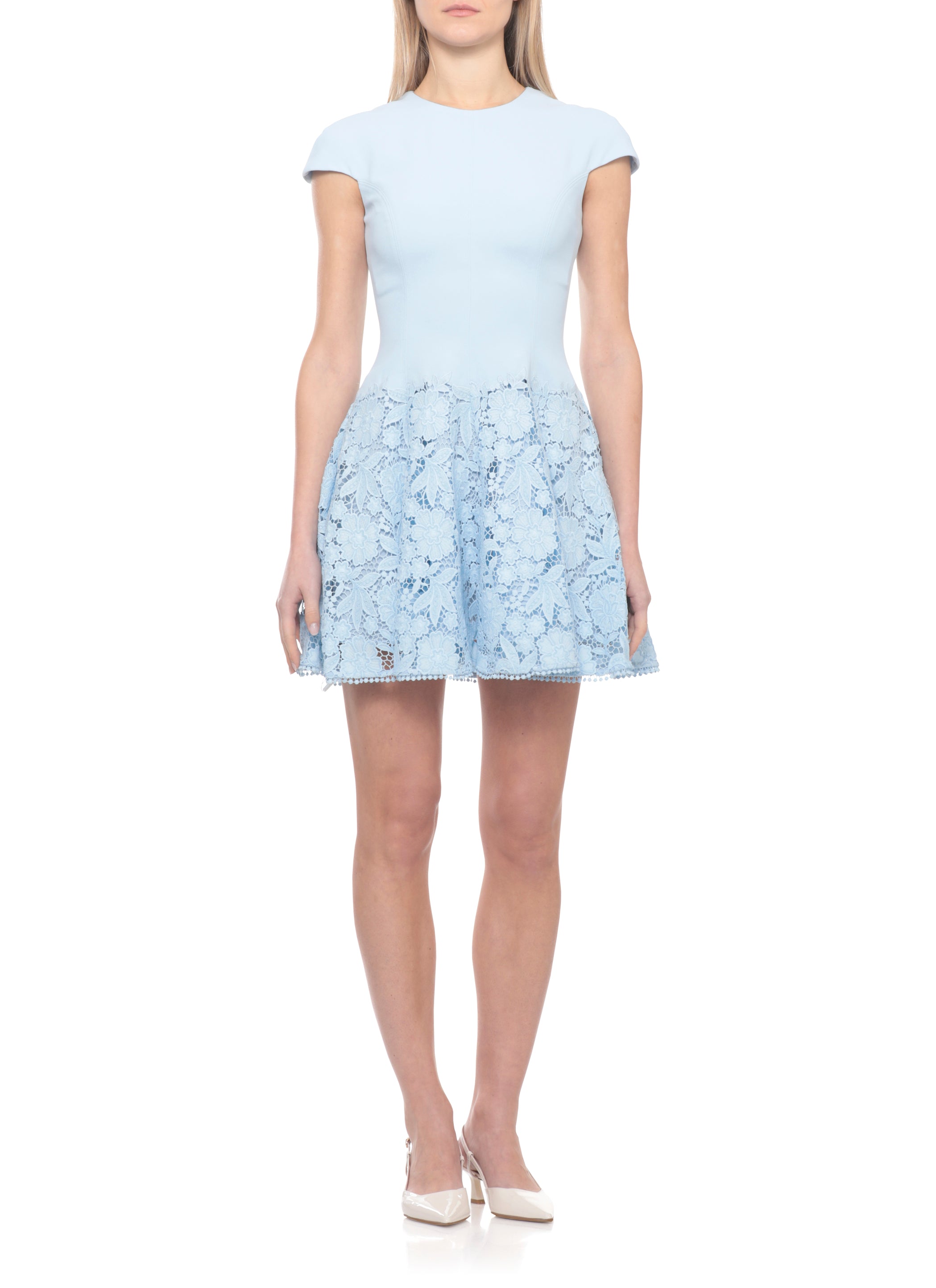 SELF PORTRAIT Dresses Light Blue Polyester Fabric 2:polyamide