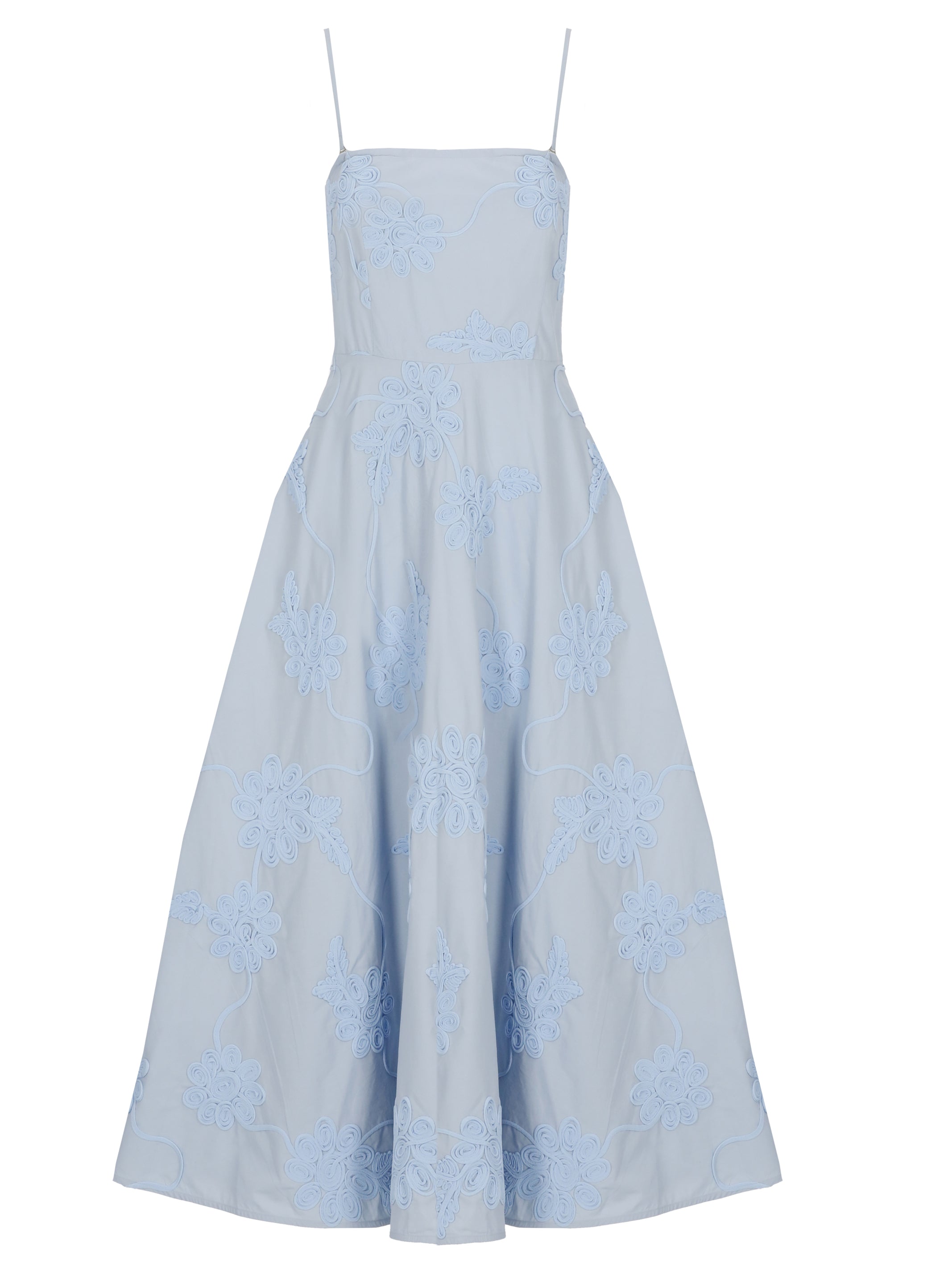 Rotate Dresses Light Blue Cotton Decoration: Polyester
