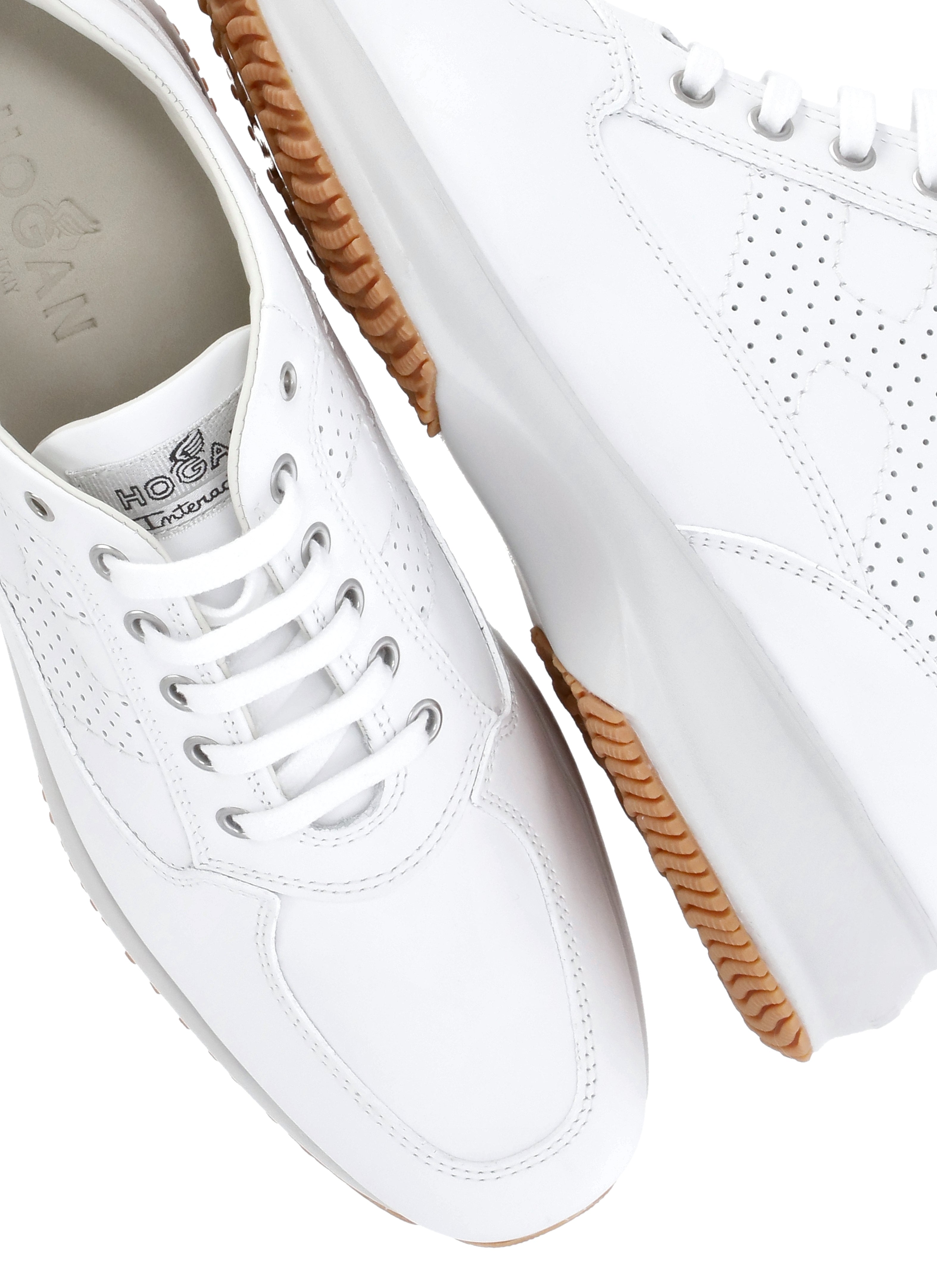 Hogan Sneakers White Calf Leather Sole: Rubber