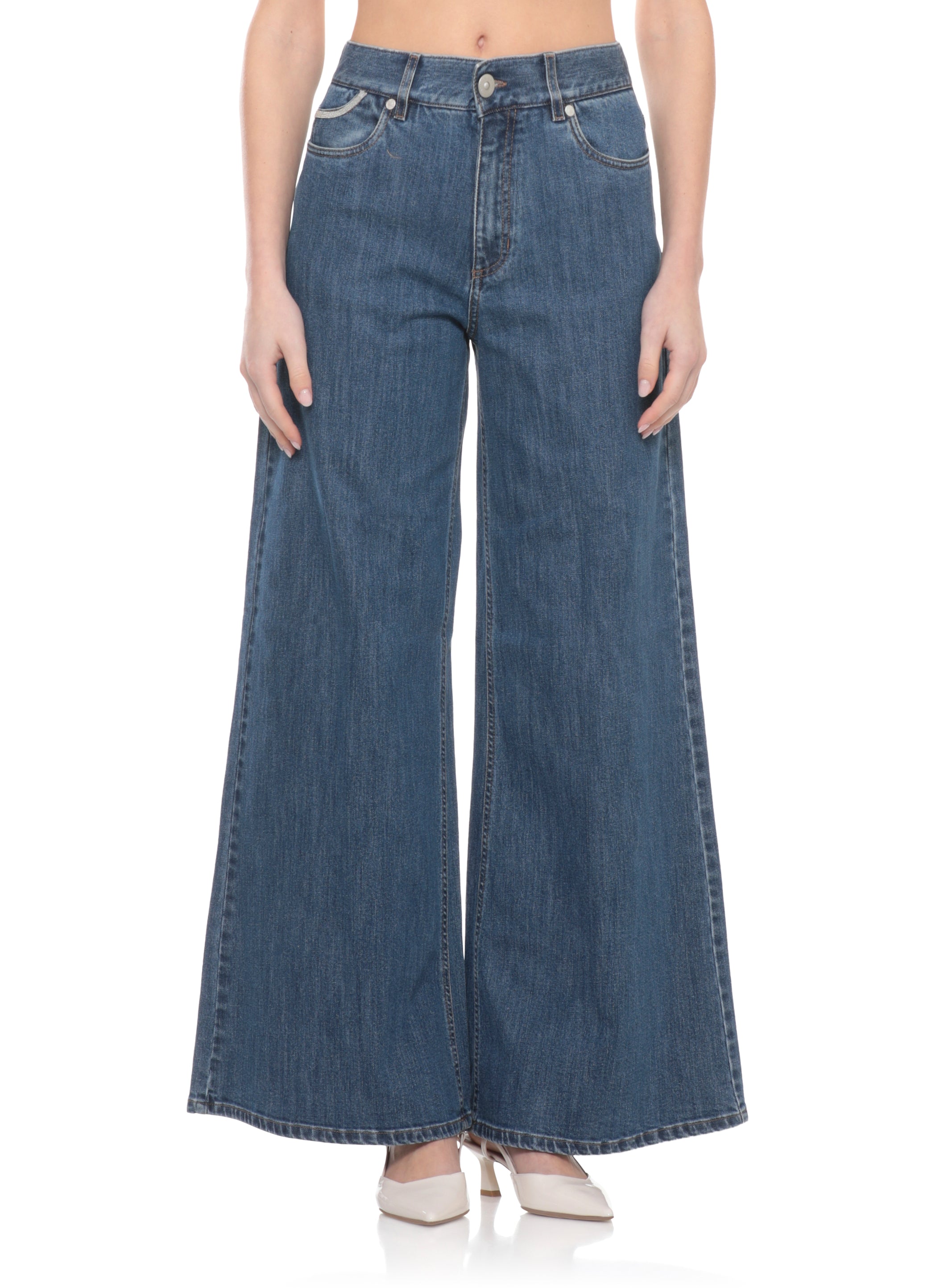 Panicale Jeans Blue Cotton Elastan