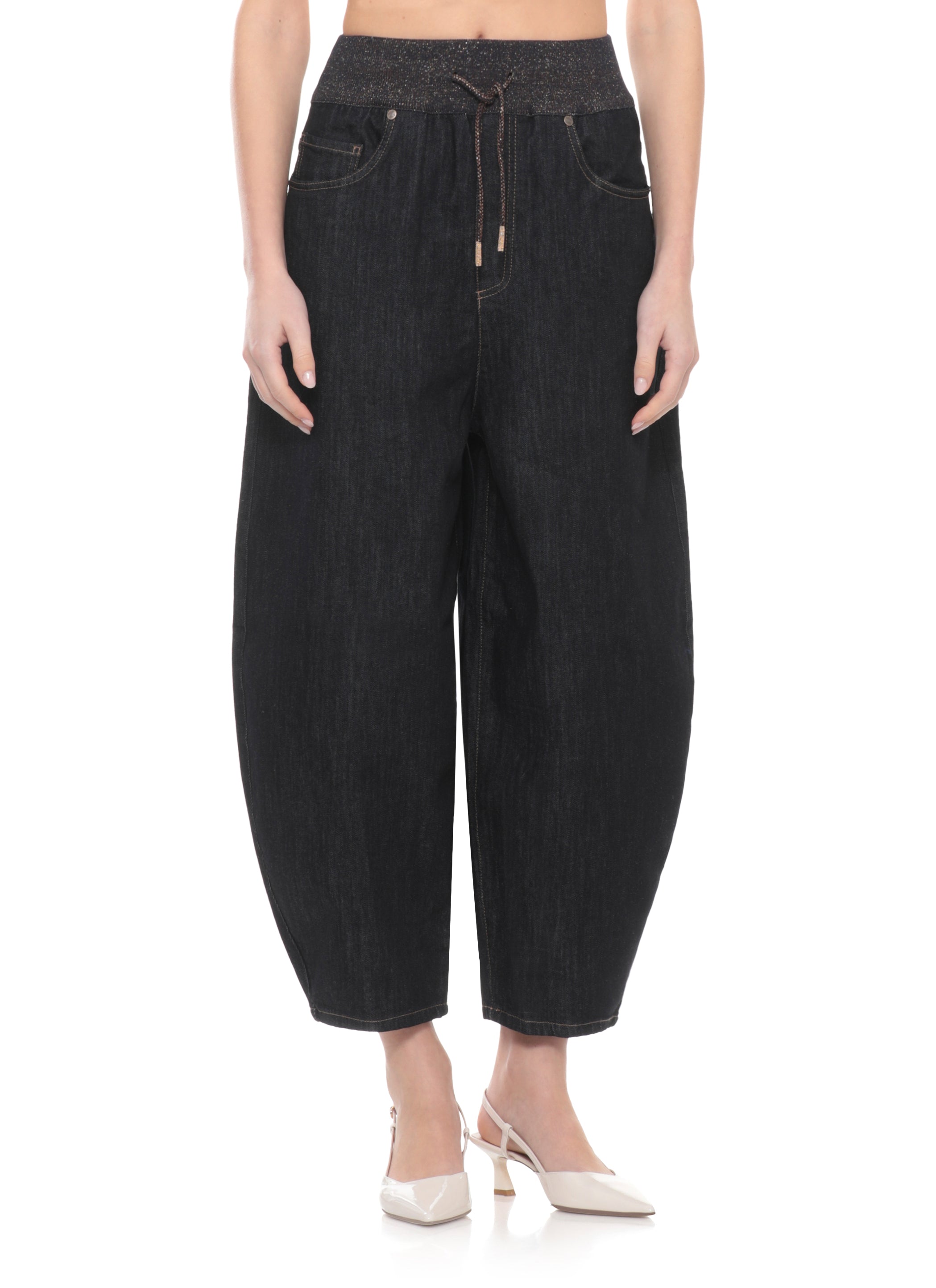 Panicale Trousers Blue Cotton Elastan