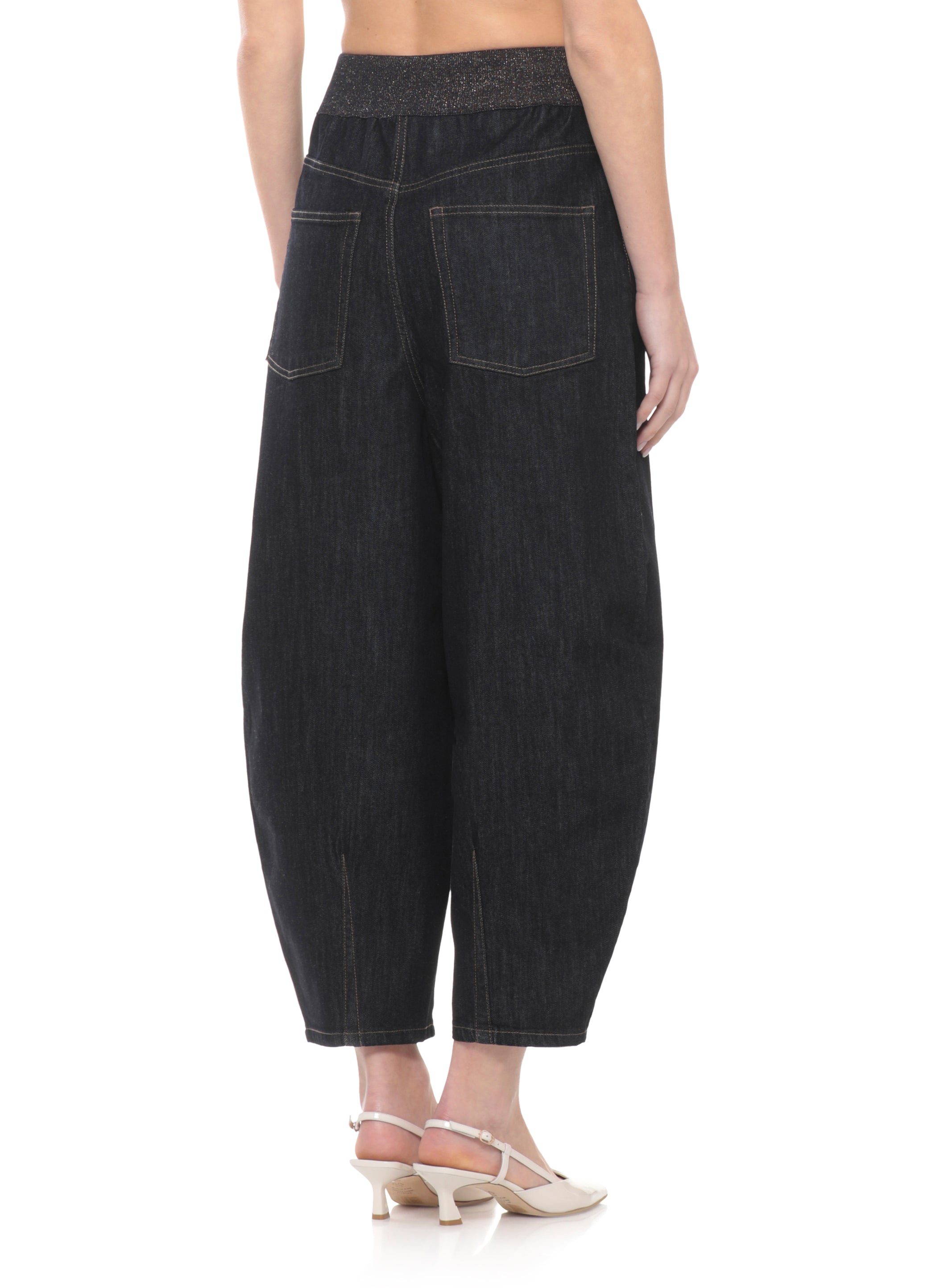 Panicale Trousers Blue Cotton Elastan