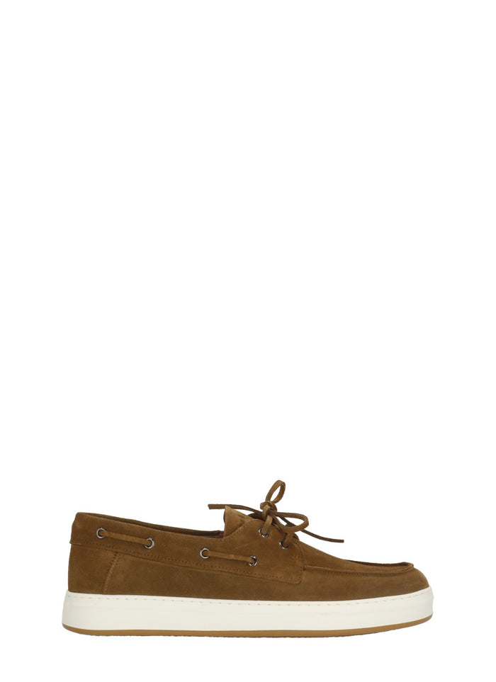 Hogan Flat Shoes Brown Cow Leather Sole: Rubber