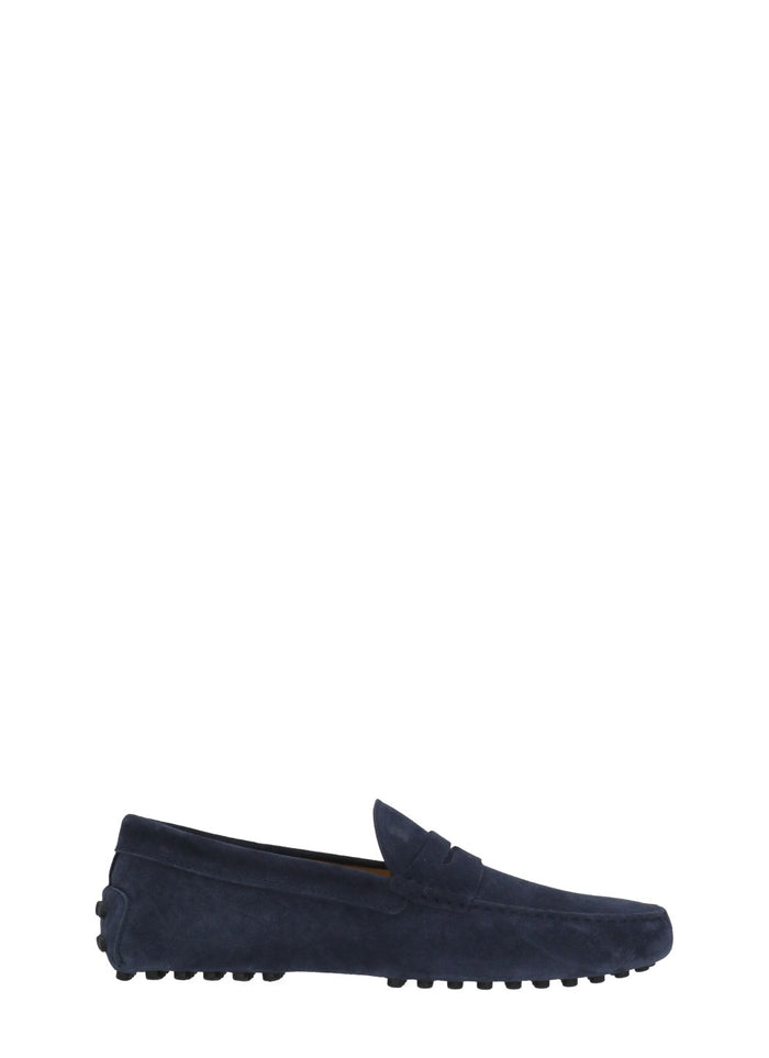 Tods Flat Shoes Blue Cowhide Sole: Rubber