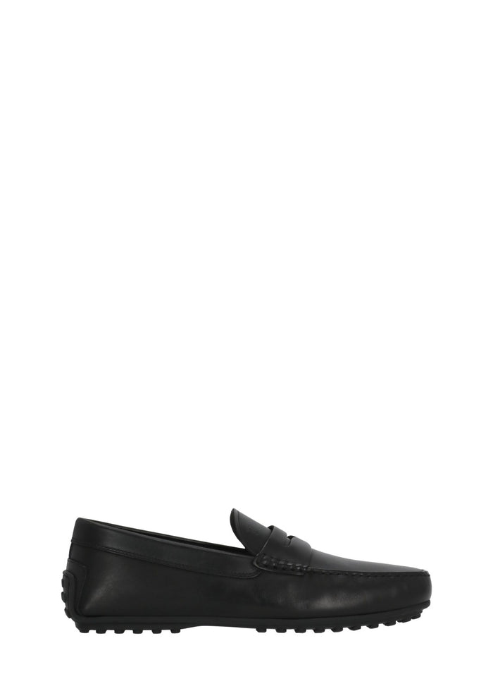 Tods Flat Shoes Black Cowhide Sole: Rubber
