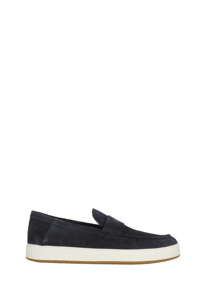Hogan Flat Shoes Blue Cow Leather Sole: Rubber
