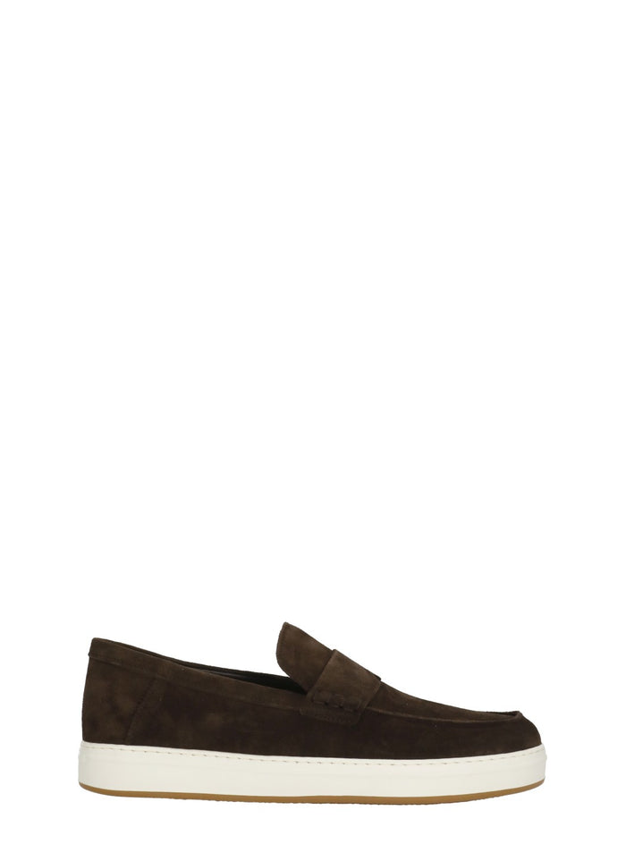 Hogan Flat Shoes Brown Cow Leather Sole: Rubber