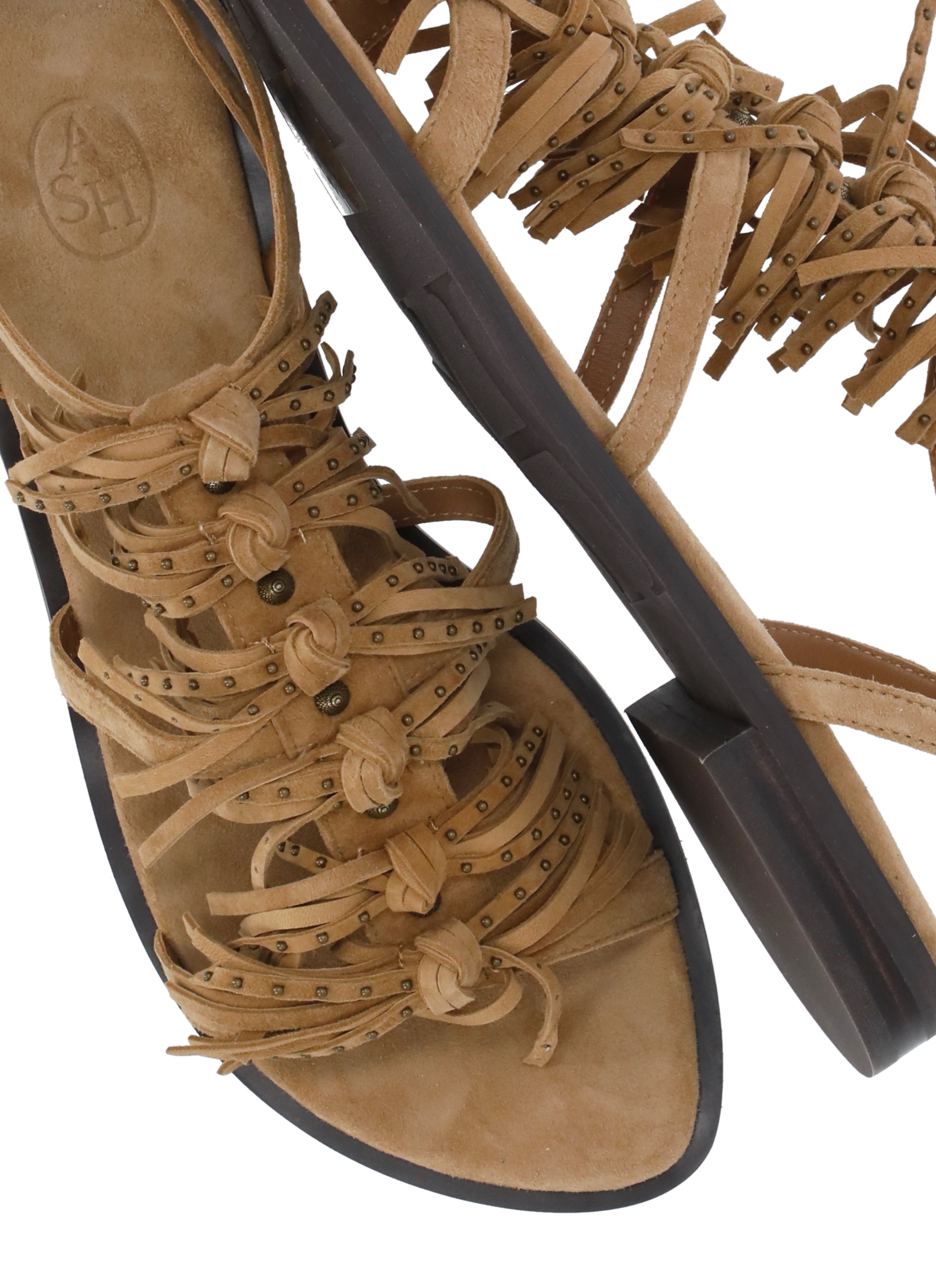Ash Sandals Brown Goat Leather Sole: Rubber
