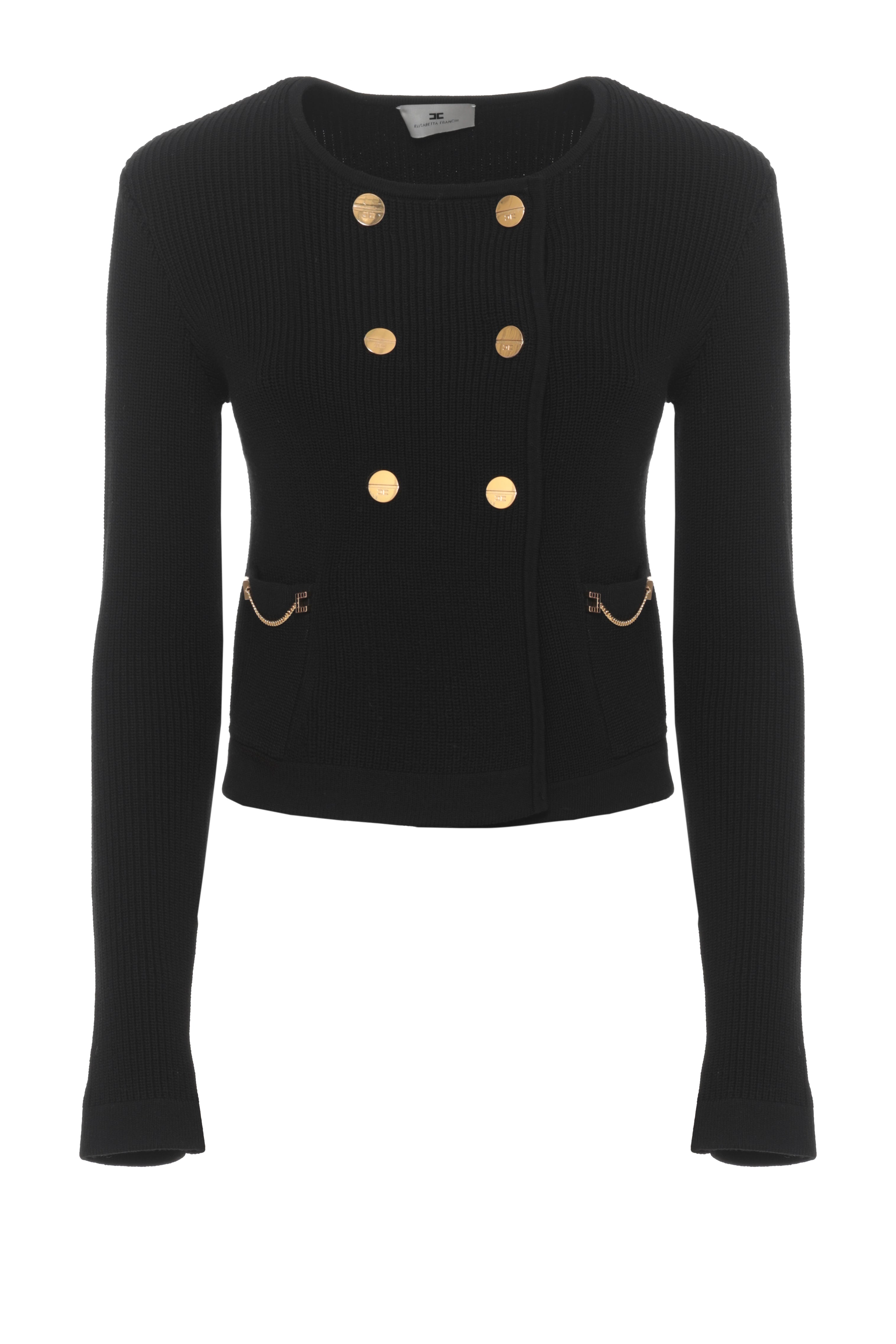 Elisabetta Franchi Sweaters Black Viscose Polyester
