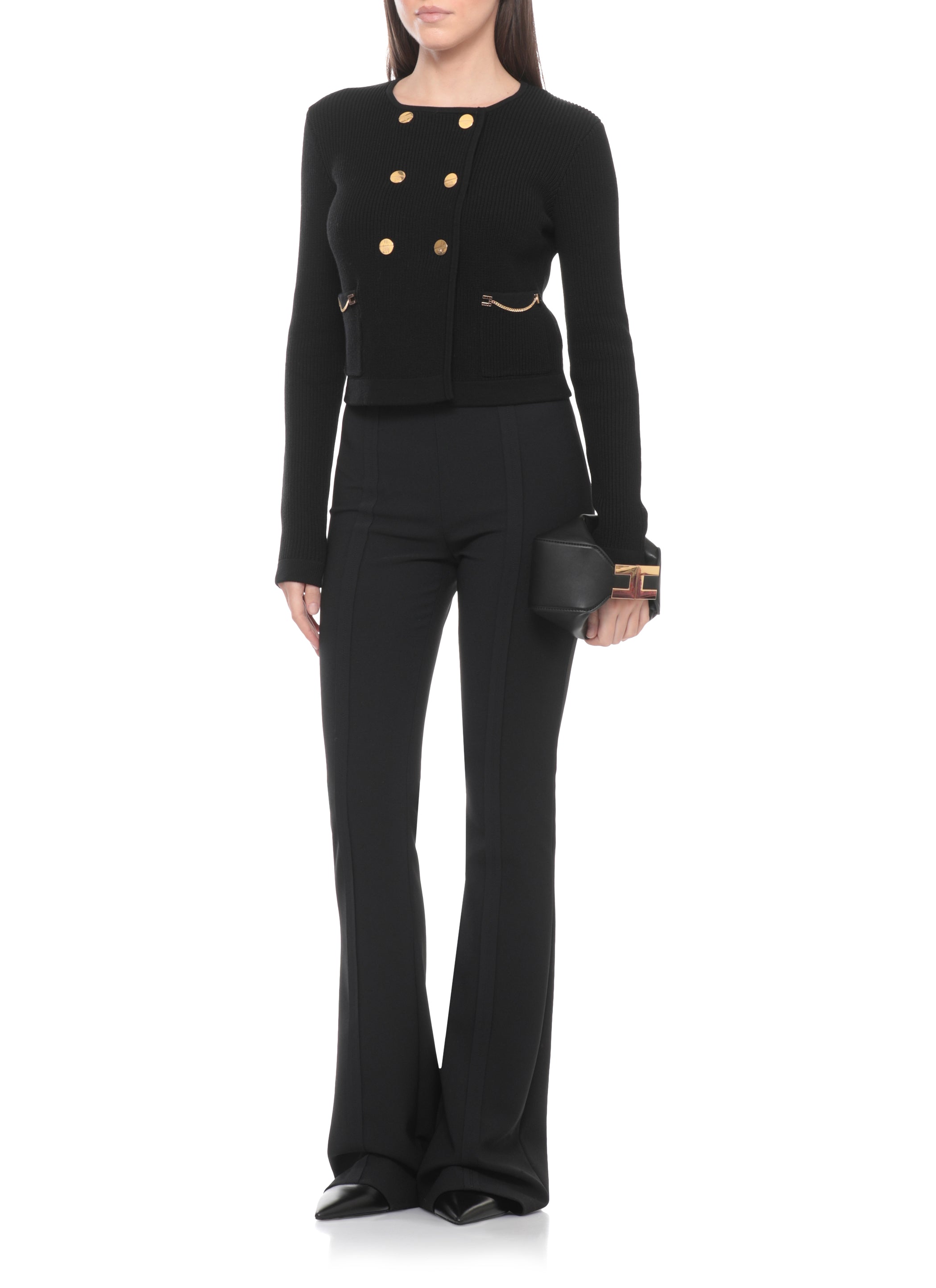 Elisabetta Franchi Sweaters Black Viscose Polyester