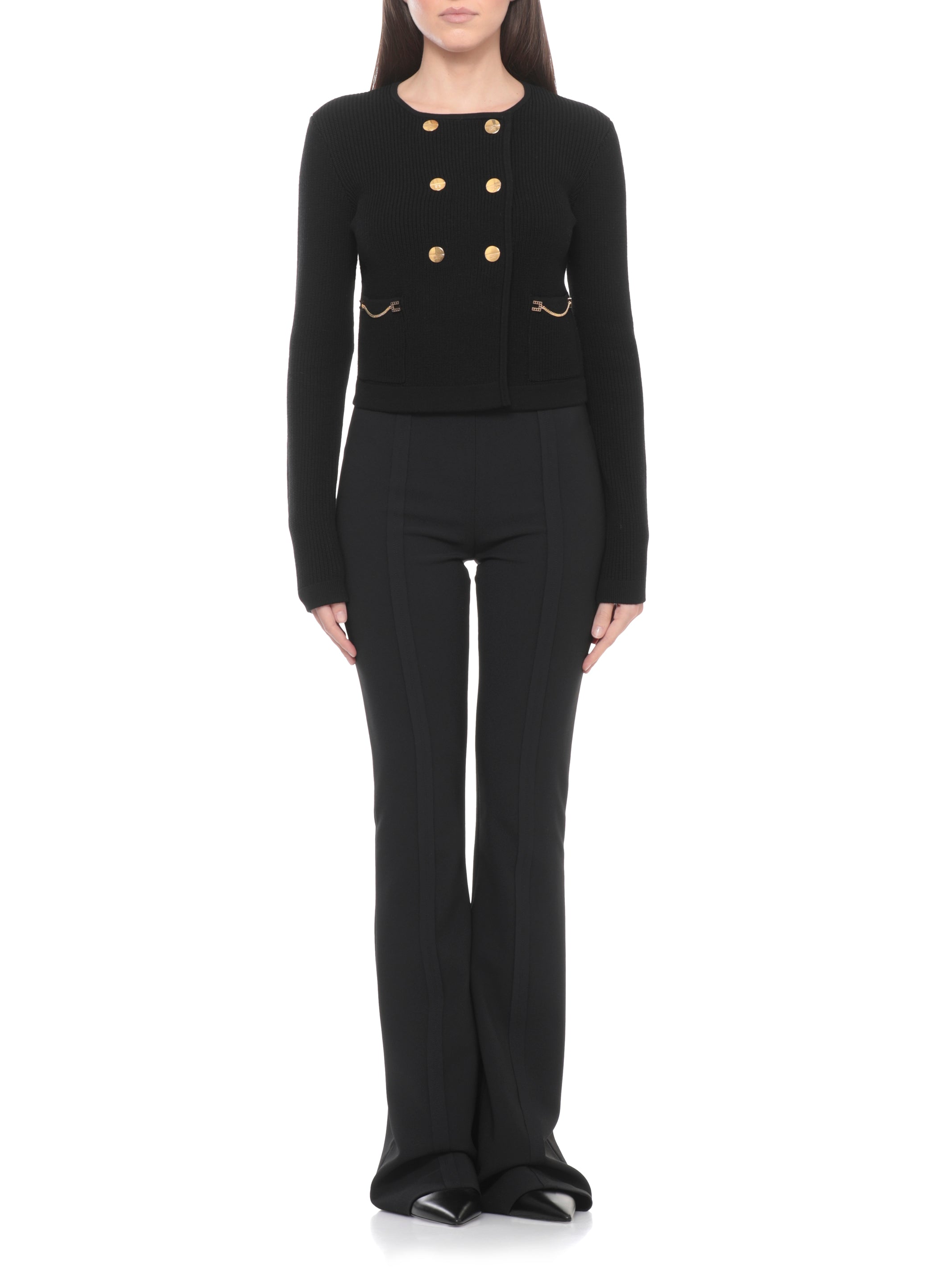 Elisabetta Franchi Sweaters Black Viscose Polyester