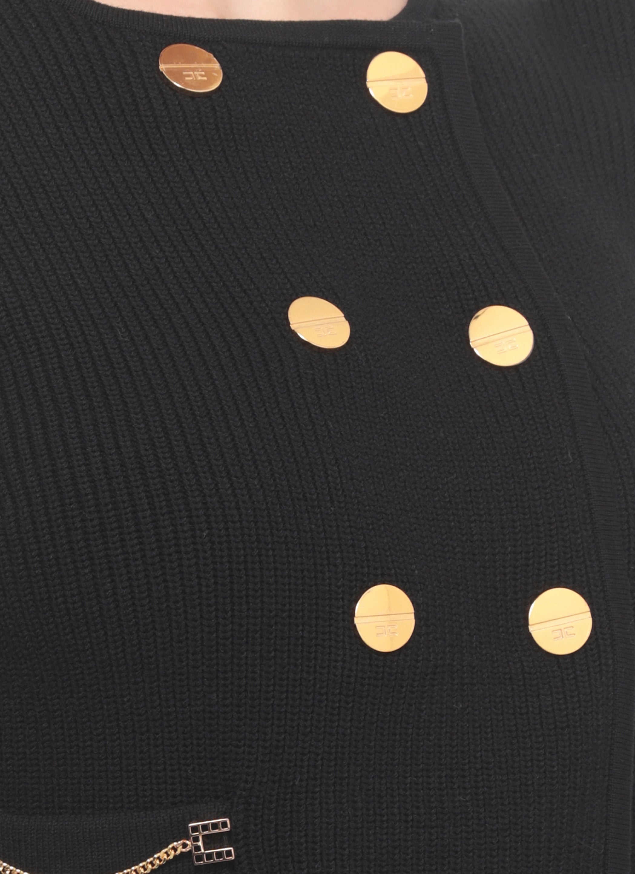 Elisabetta Franchi Sweaters Black Viscose Polyester