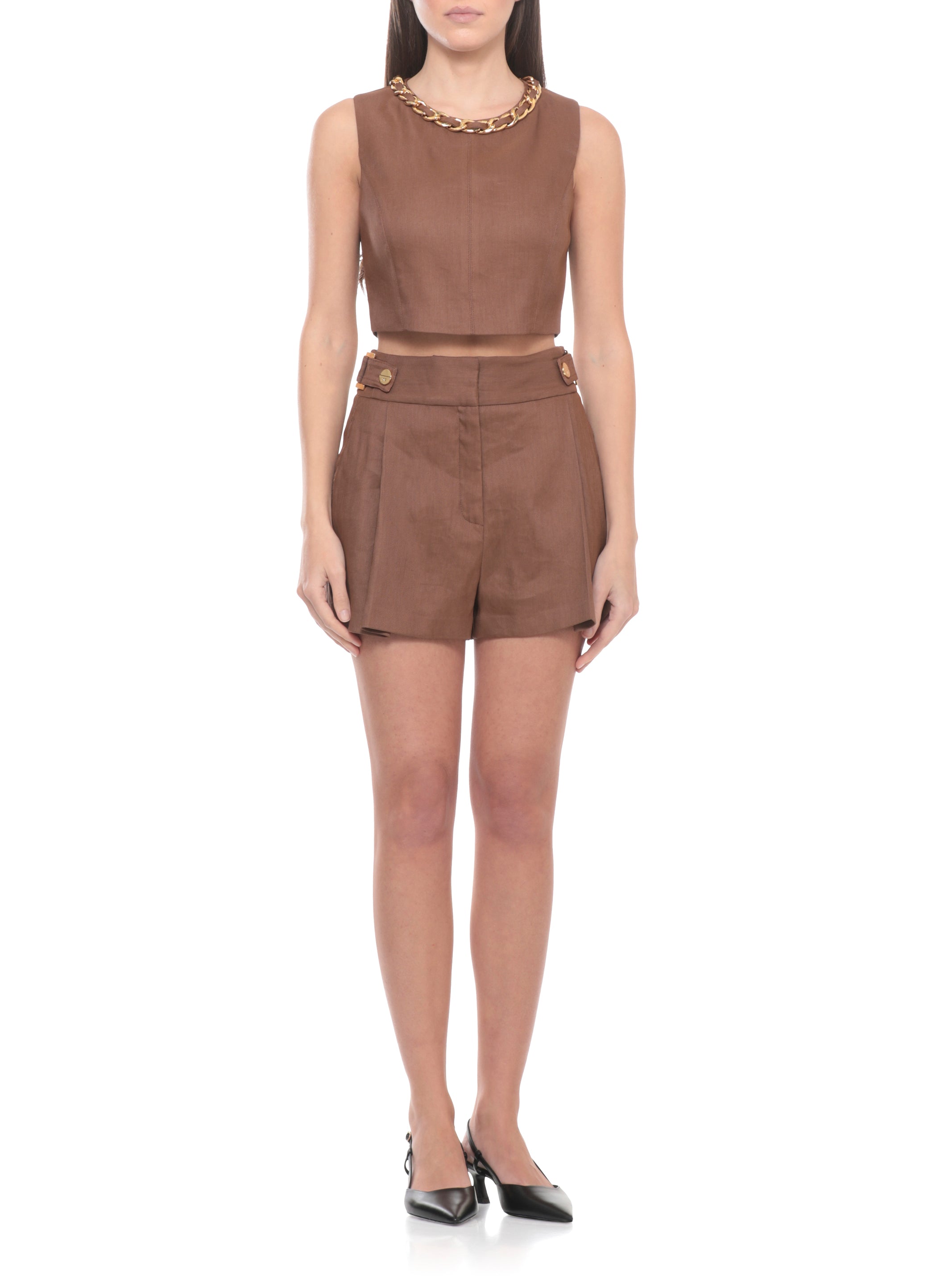 Elisabetta Franchi Top Brown
