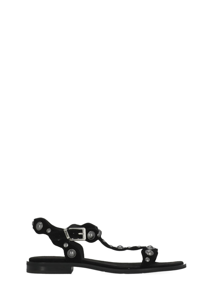 Ash Sandals Black Goat Leather Sole: Rubber