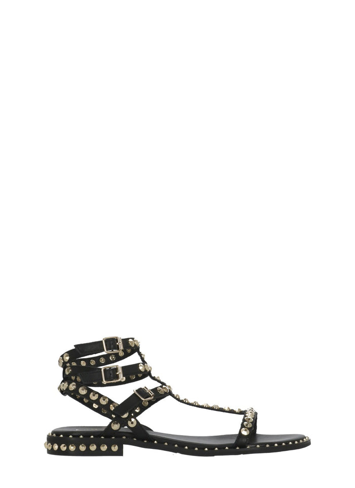 Ash Sandals Nero Cow Skin Sole: Rubber