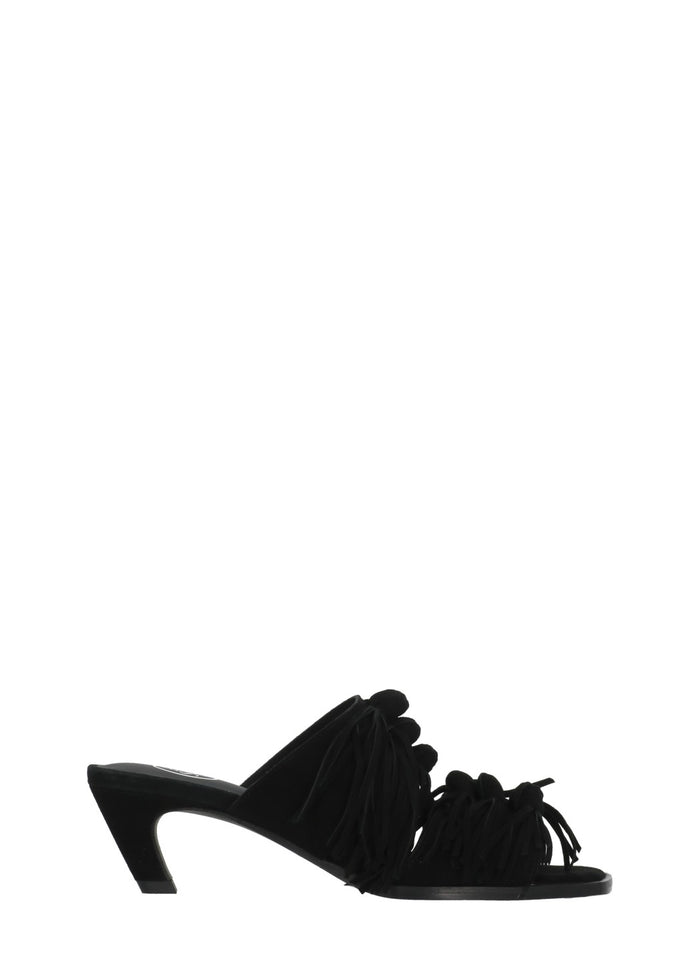 Ash Sandals Black Goat Leather Sole: Rubber