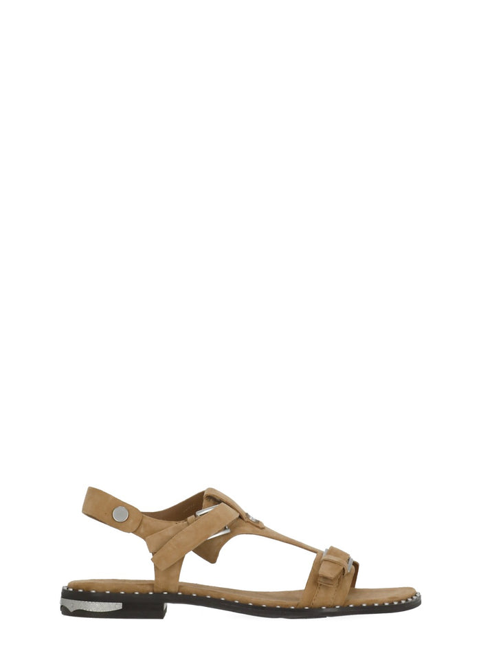 Ash Sandals Beige Calf Leather Sole: Rubber