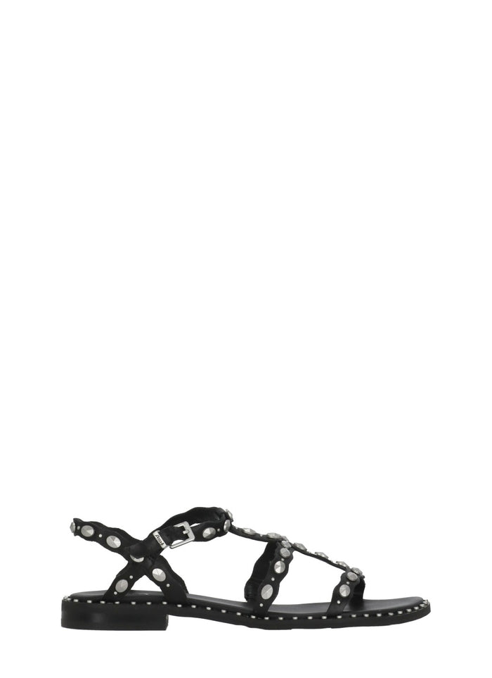 Ash Sandals Nero Goat Leather Sole: Rubber
