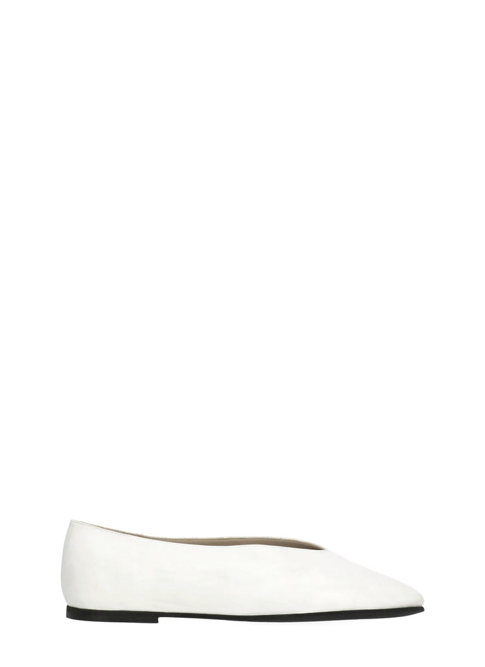 Poeve Flat Shoes Avorio Cowhide Sole: Rubber