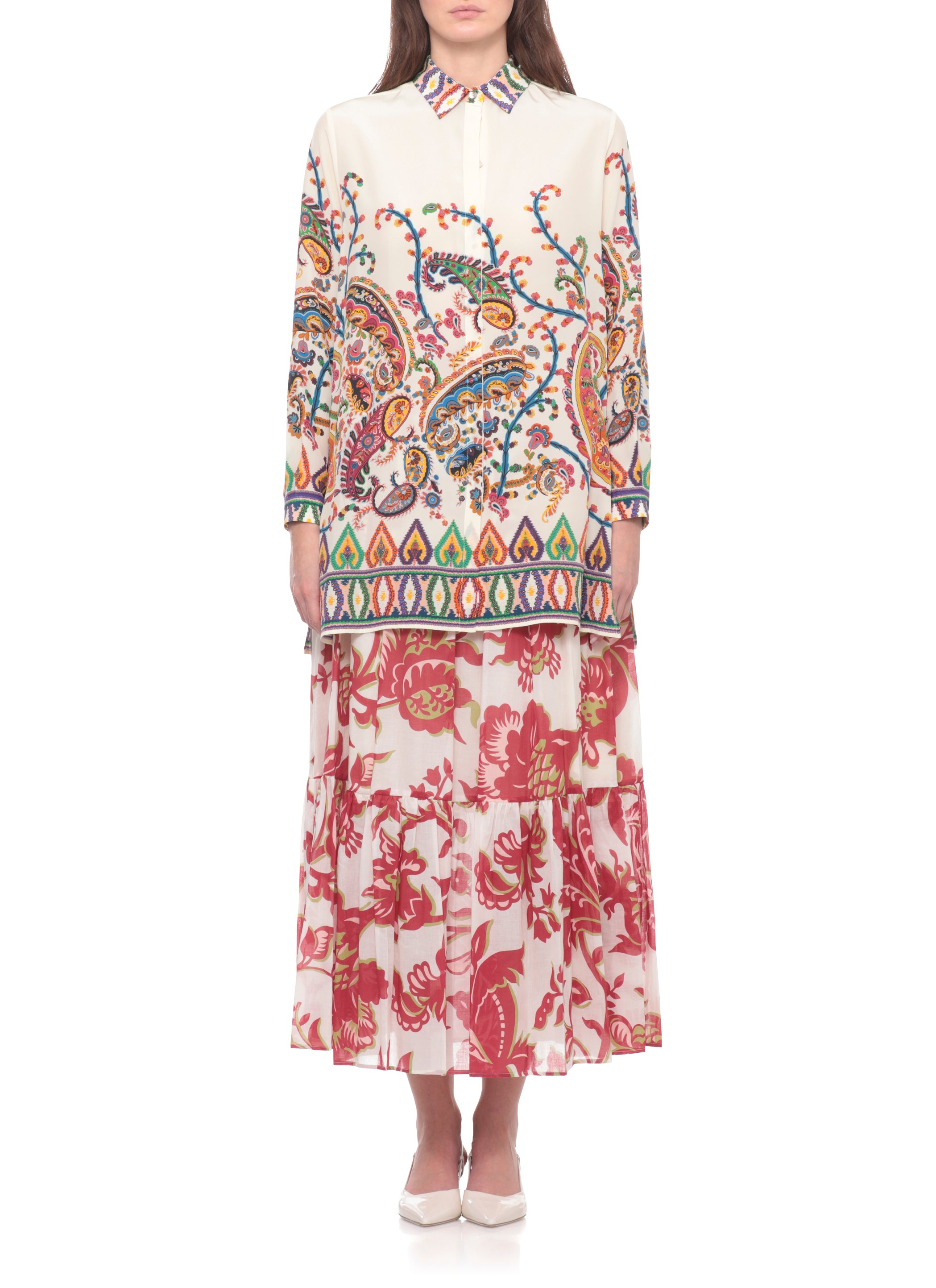 Etro Shirts Avorio Silk