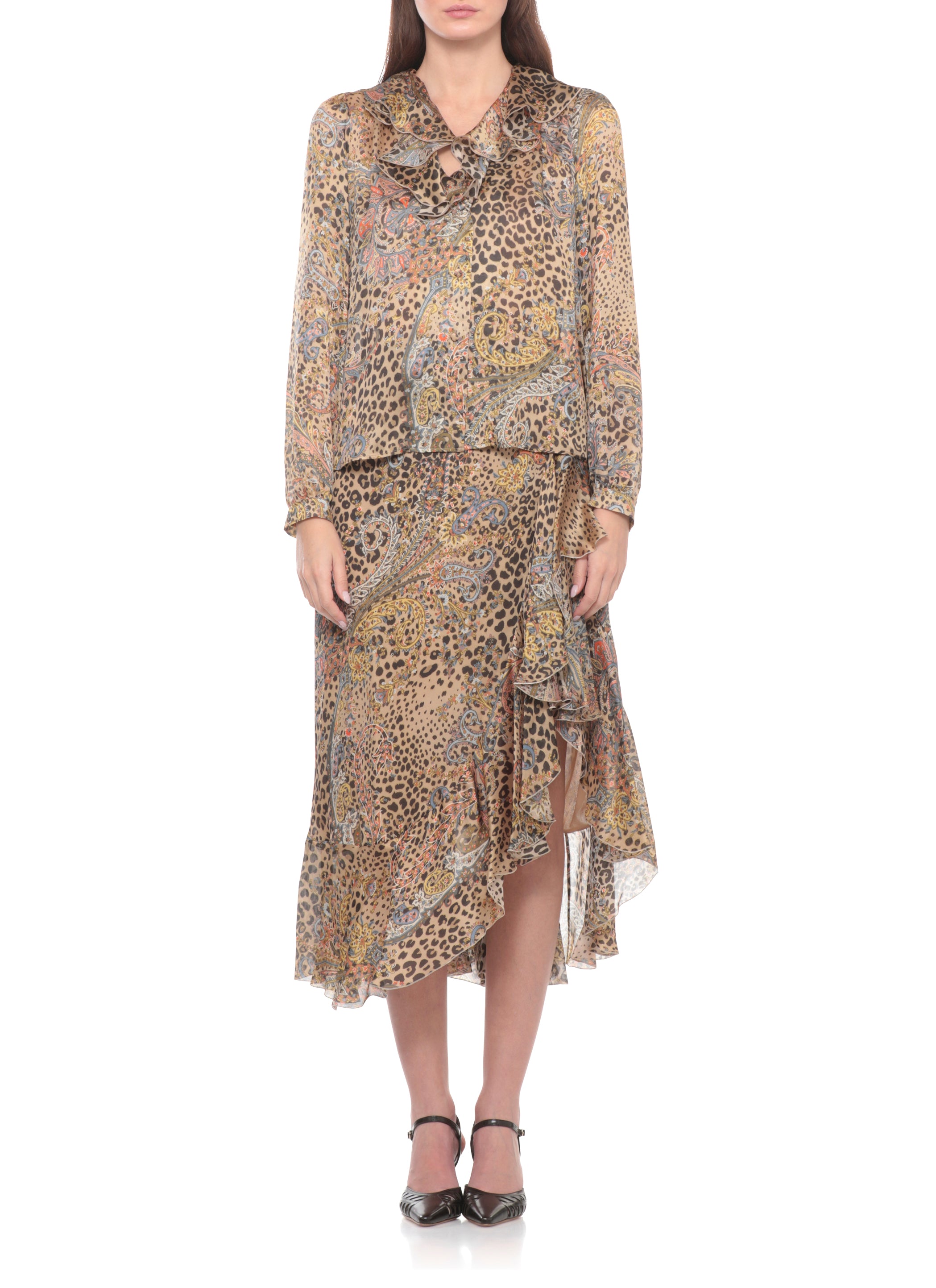 Etro Shirts Marrone Silk