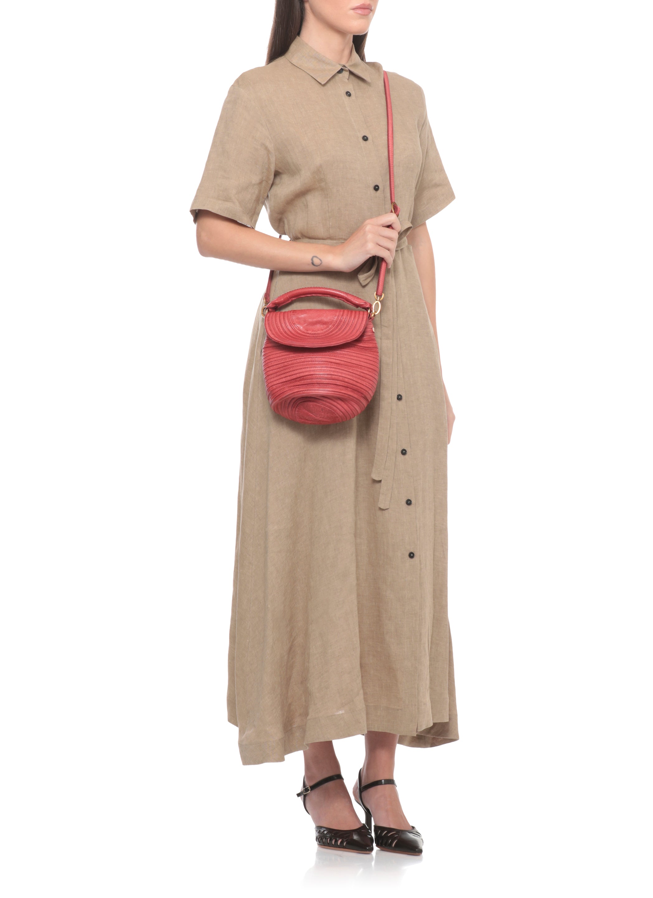 Majo Bags Rosso Calf Leather Lining: Fabric
