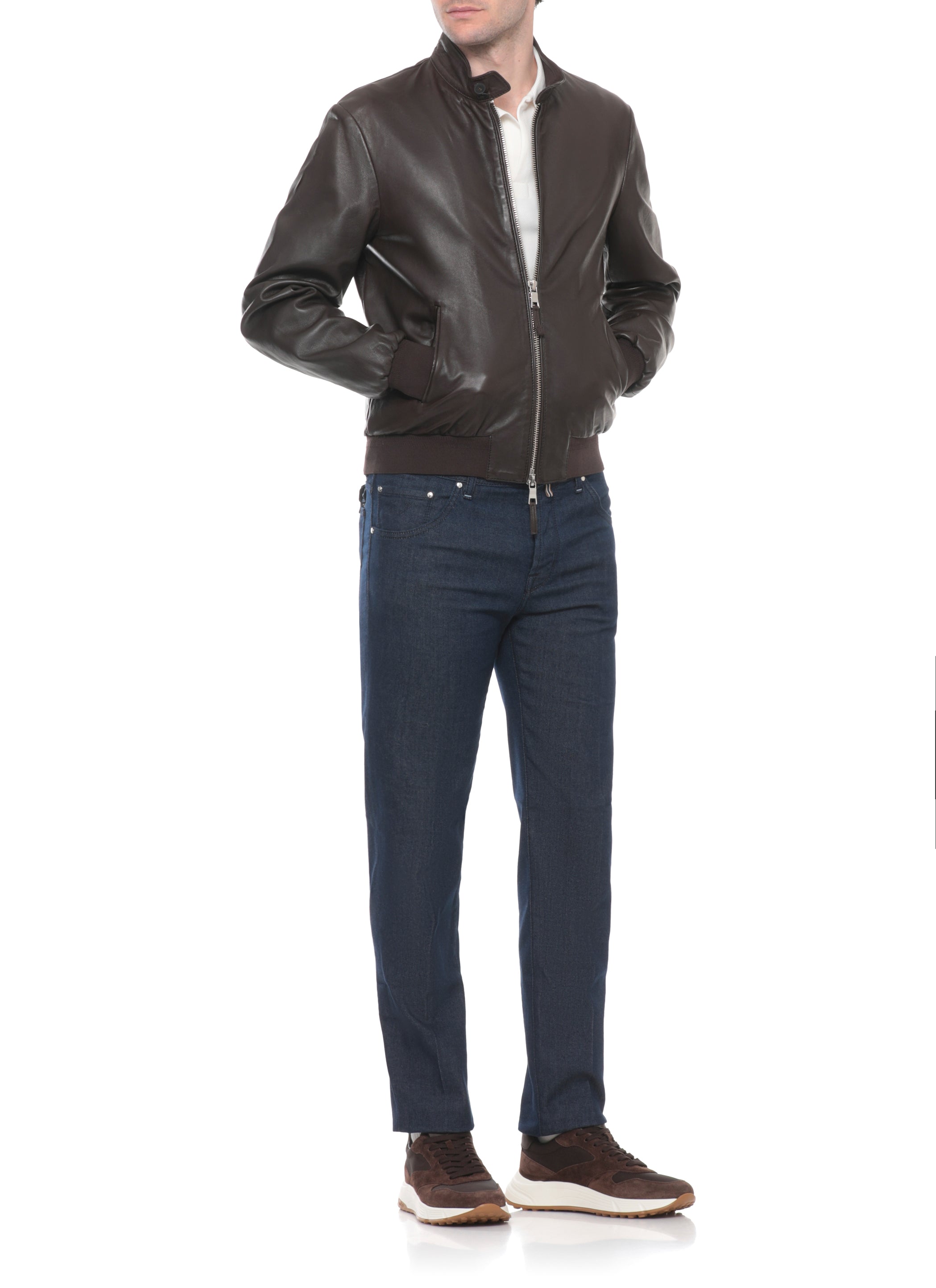 The Jack Leathers Jackets Brown Cow Leather Lining: Polyester